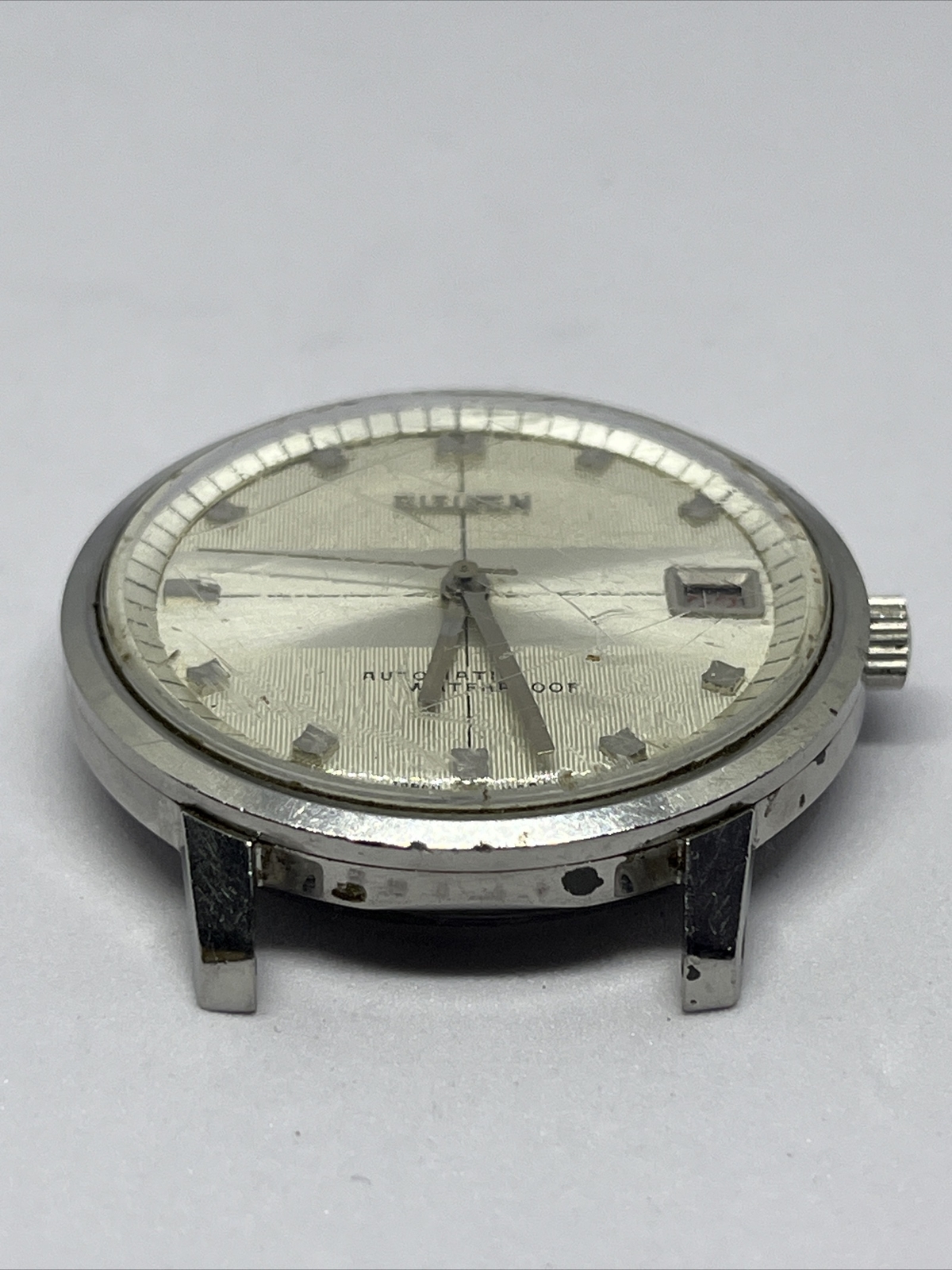 Vintage Gents Citizen Auto Date 2nd Hand Stainless Steel Wrist Watch 21 Jewels