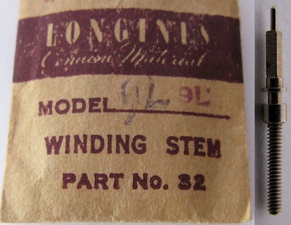 Longines 9L & 25.17 watch part #401 winding stem