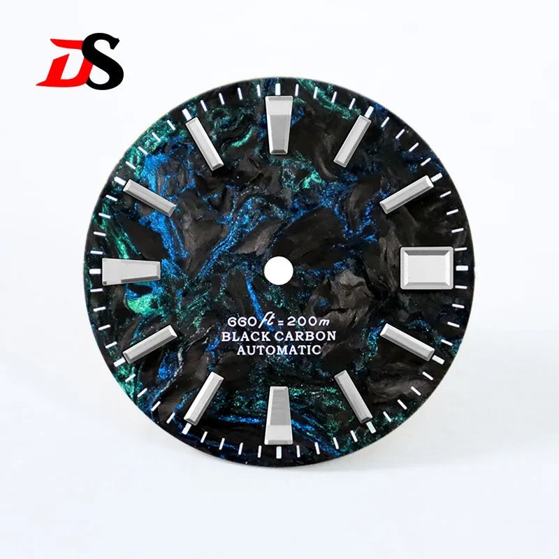 DS 28.5mm Dial Lava Carbon Fiber Blue Lume for NH35 Movement GS Mod SKX007 S MOD