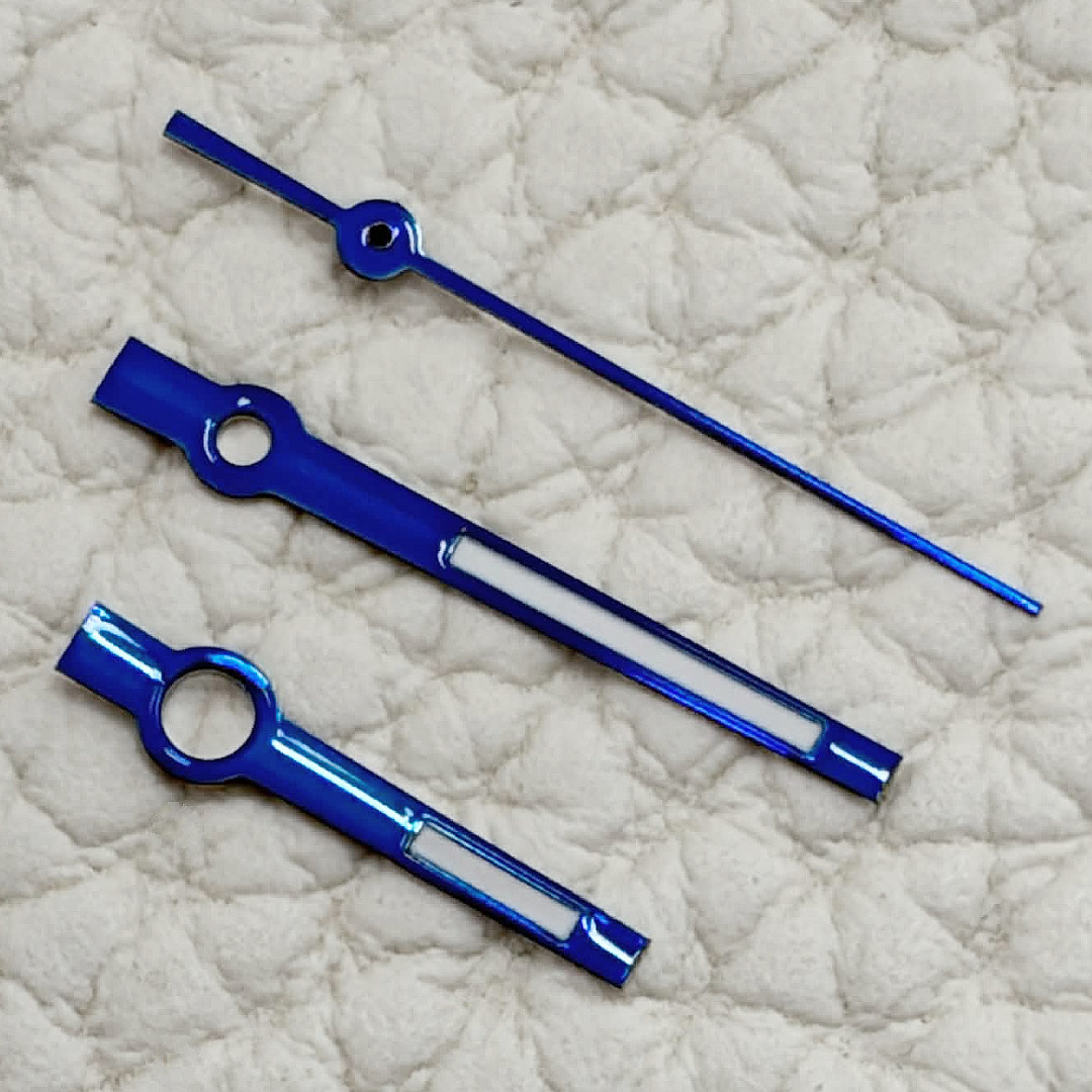 Watch Hands Pointer Kit with Luminous Polished Blue Mod For NH35A NH36A Movement