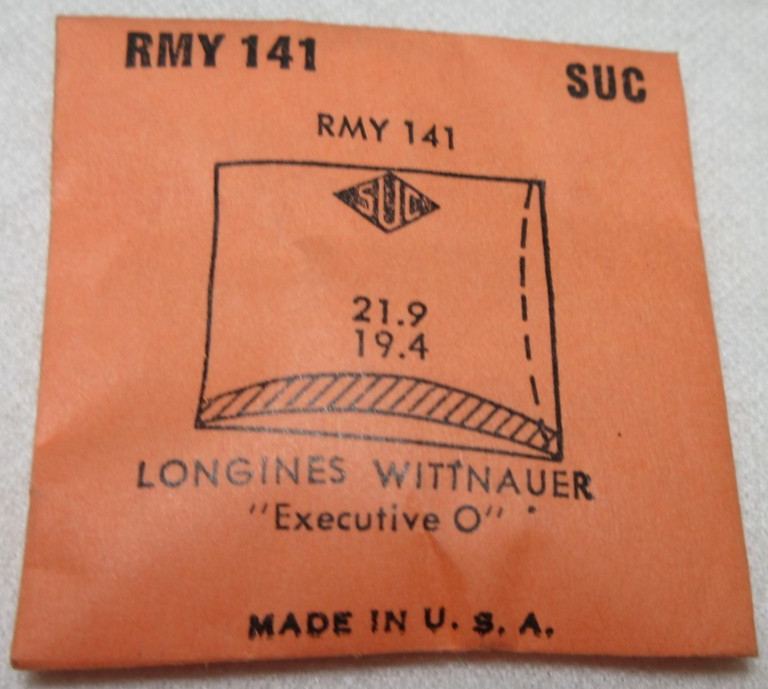 SUC LONGINES EXECUTIVE O WATCH CRYSTAL RMY141 REPLACEMENT PART #475