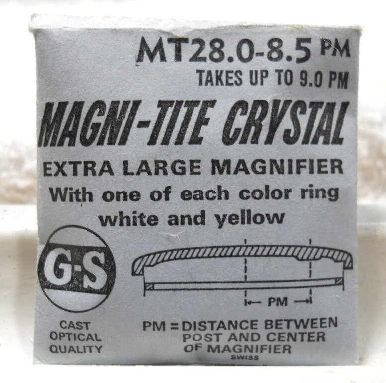 GS MT28.0-8.5 Magnifier Watch Crystal 28.0 mm Silver Gold Ring Replacement Part