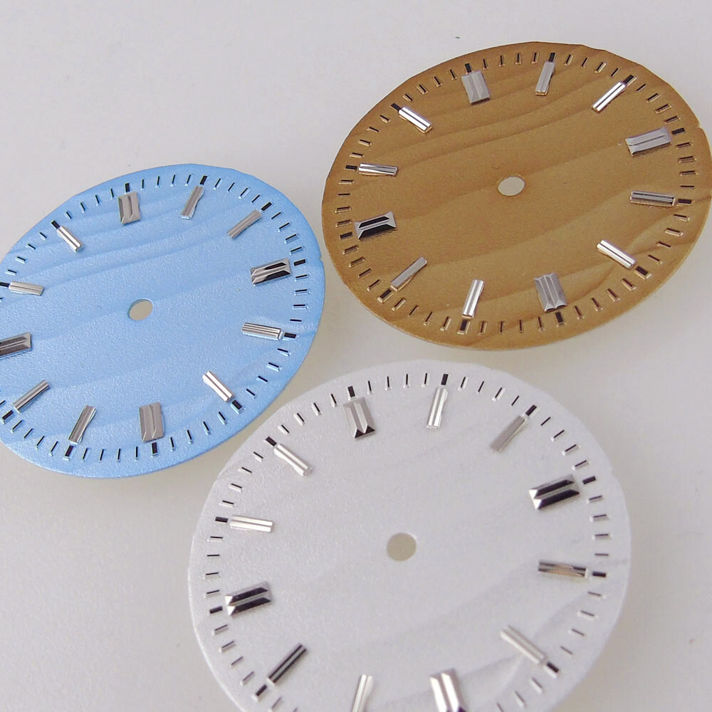 29mm White Blue Brown Texture Dial Fit Explore Vintage NH35 NH36 ETA 2824 PT5000