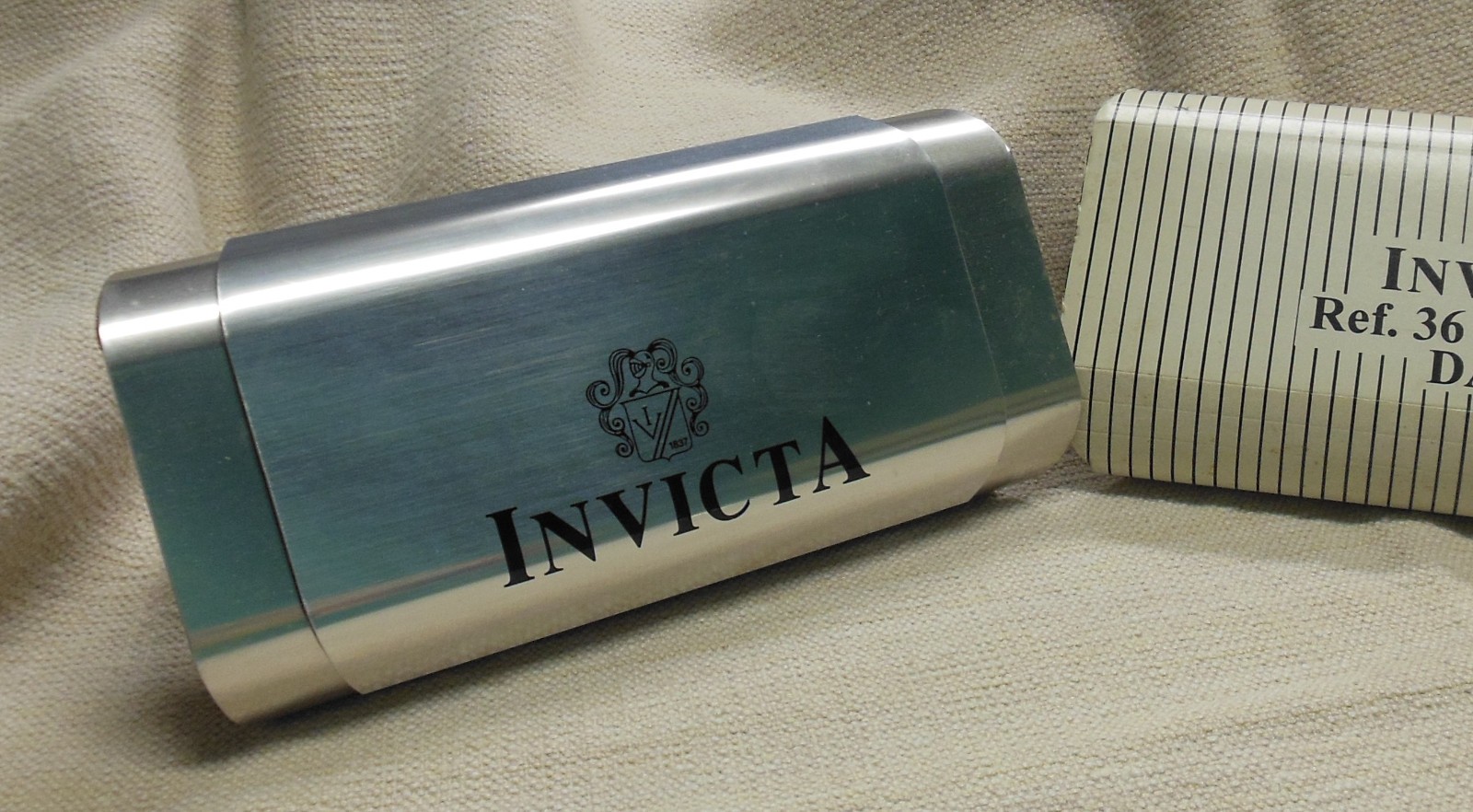 Vintage INVICTA Watch Box – Wood and Aluminum – 1990s