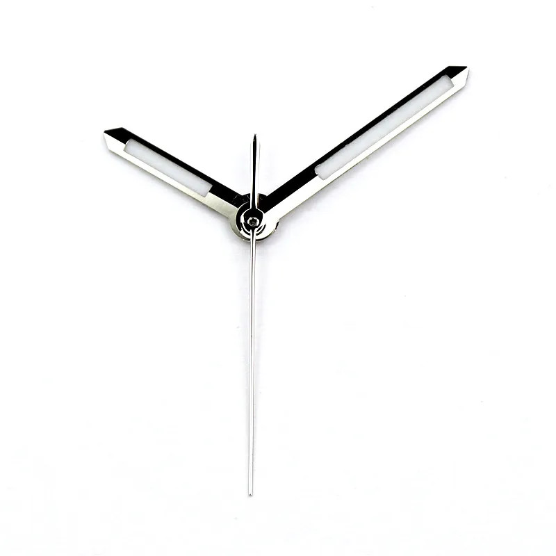 Polished Silver Watch Hands Green Blue Lume Fit for NH34 NH35 NH36 Mod