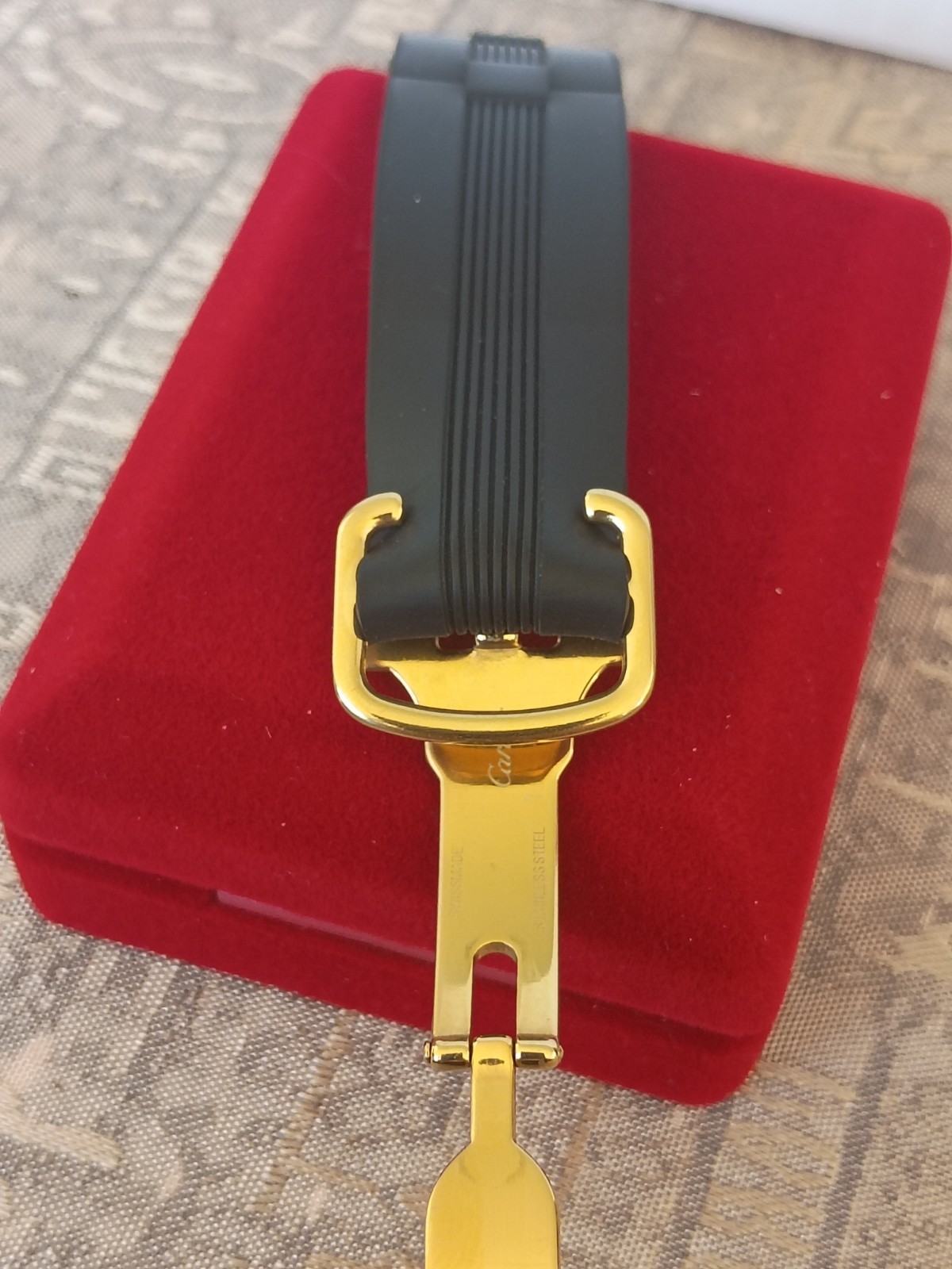 💥Original CARTIER Deployment Buckle Gold Plated 19mm Roadster 2510 W/R Strap💥