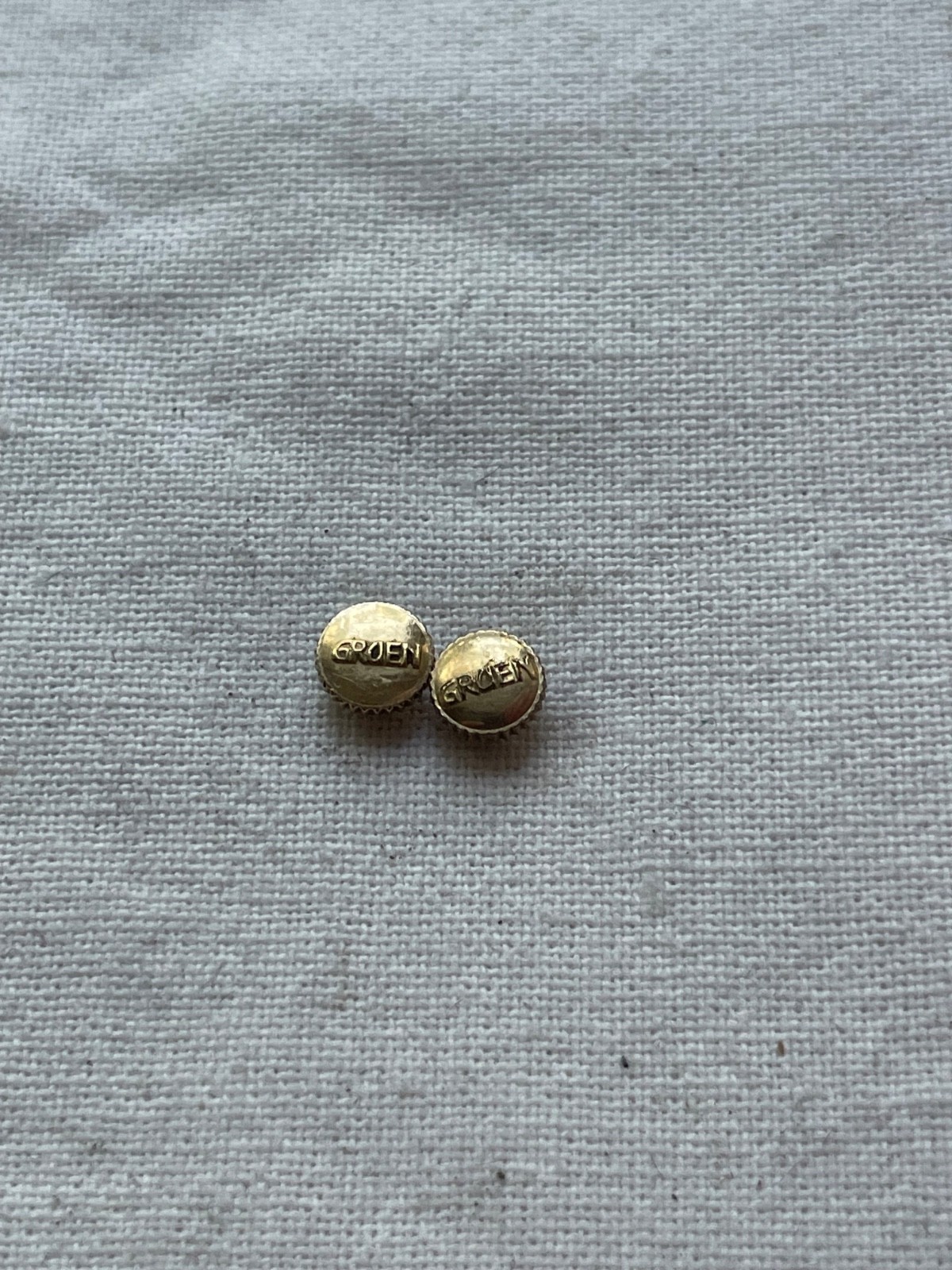 Two Gold filled Gruen 4.5mm crowns for watch – original vintage watch part