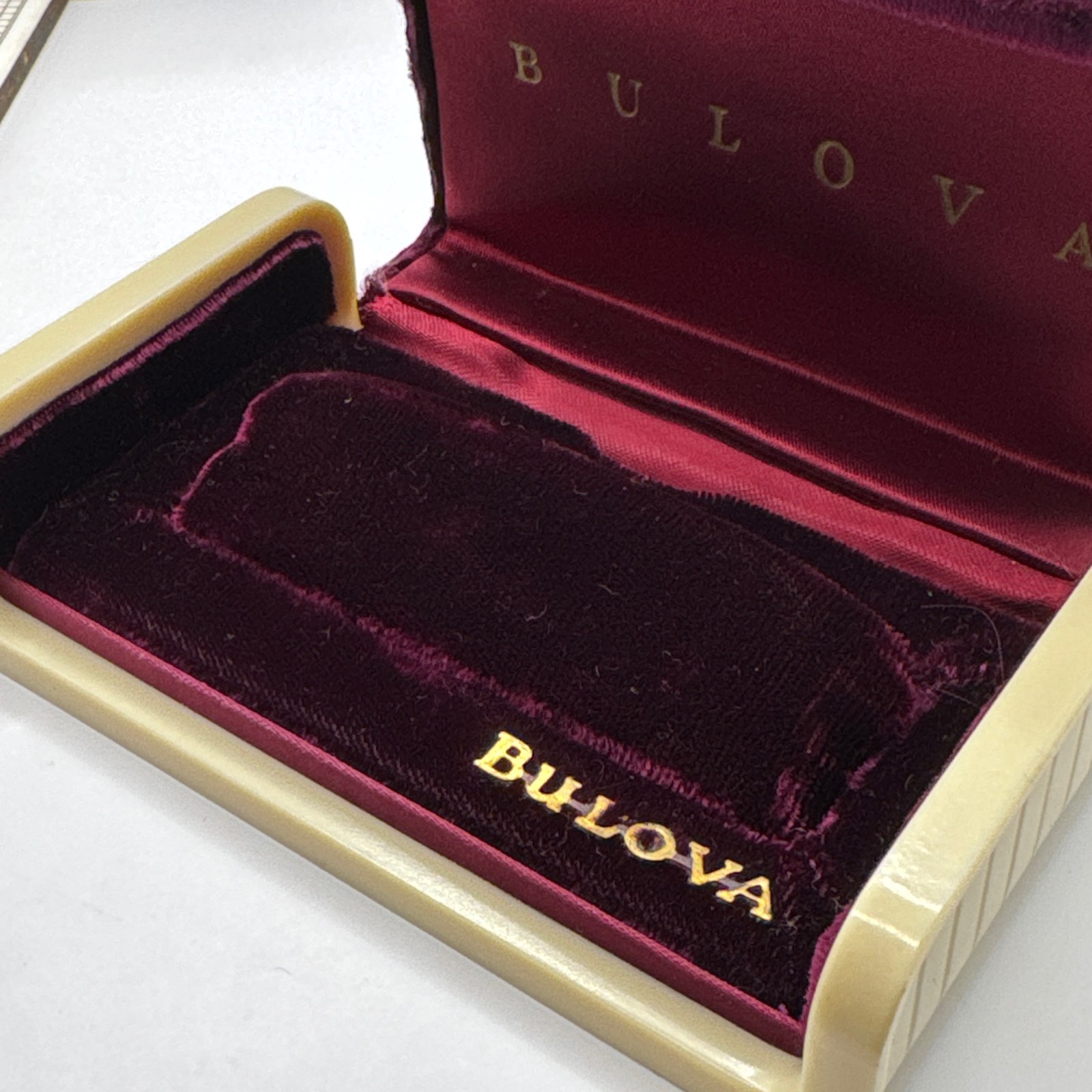 Vintage Burgundy and Celluloid Bulova Ladies Watch Case
