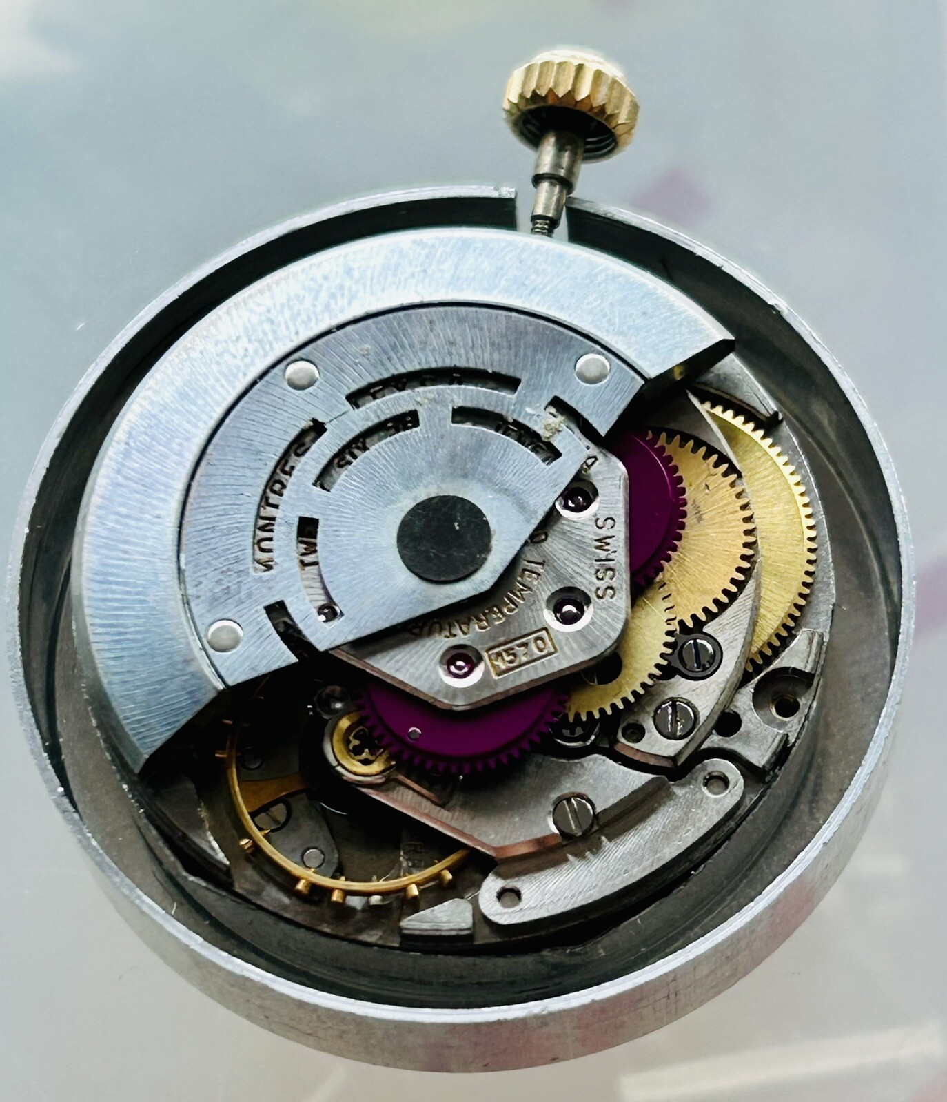 RARE NICE ROLEX NON HACKING WORKING COMPLETE 1570 MOVEMENT RED SUBMARINER 1680