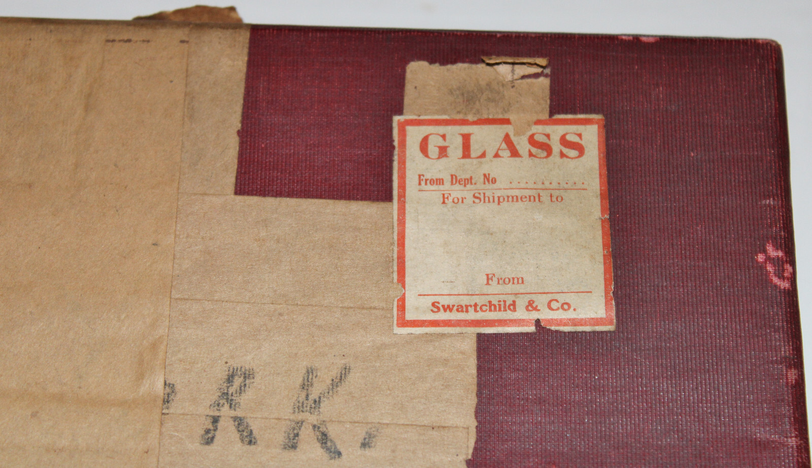 Vintage SWARTCHILD & CO. NY NEW YORK BURGUNDY 10.5×4.5×2.25 BOX M4