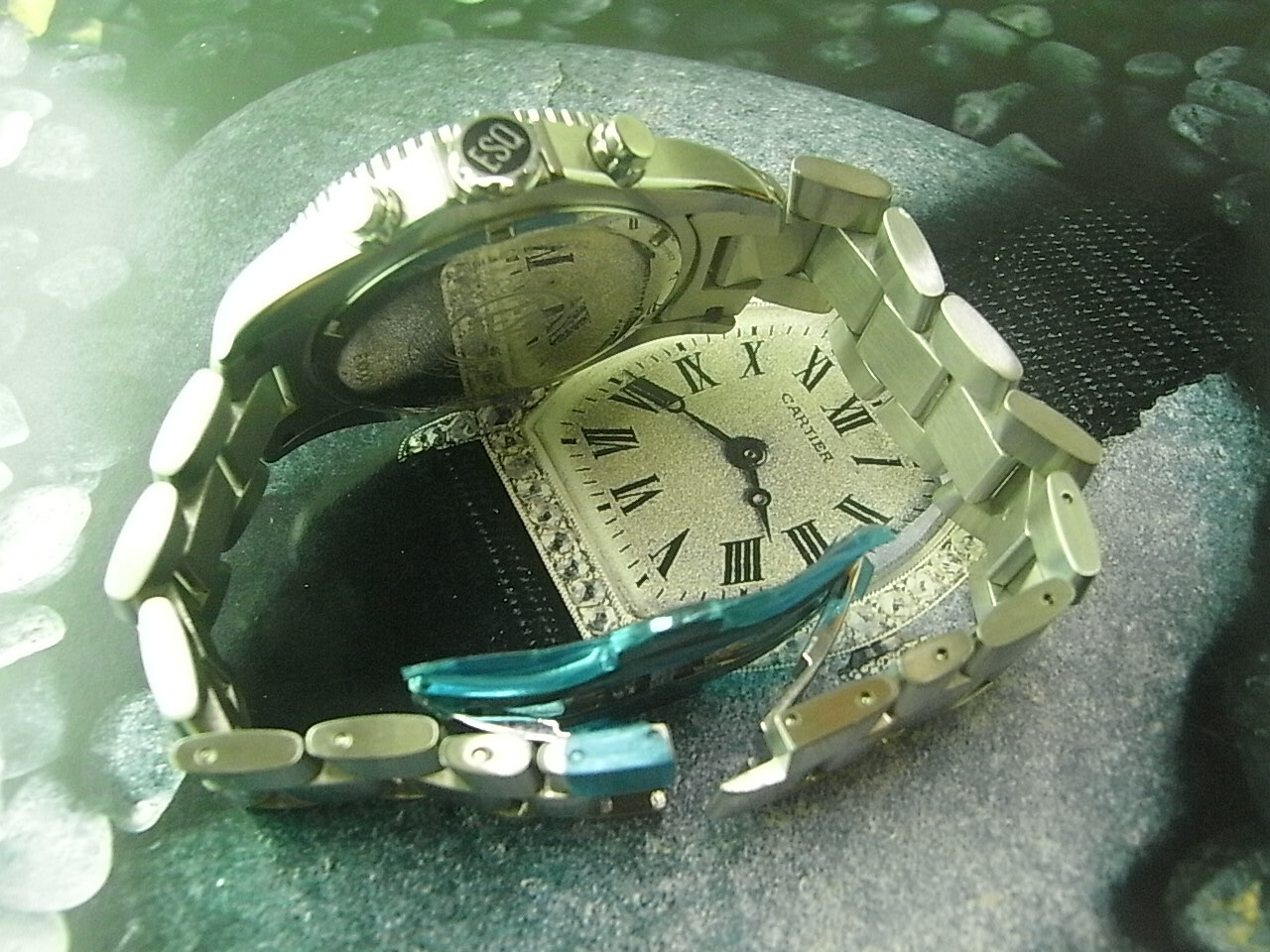 Defective NOS 40MM ESQ BY MOVADO DIVER CASE WITH 22MM SS WATCH BAND BRACELET
