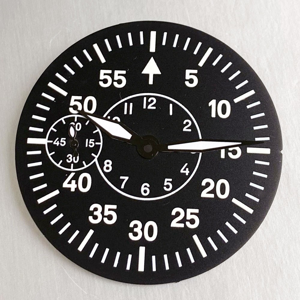 37mm Sterile Black White Luminous Dial Fit 6497 seagull 3600 movement Case