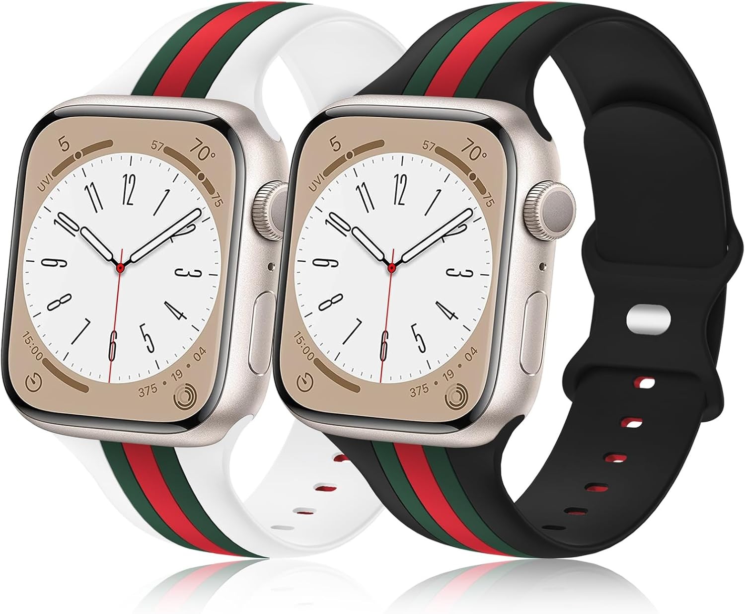 2 Pack Designer Bands Compatible with Apple Watch Band 38mm 40mm 41mm 42mm 44mm
