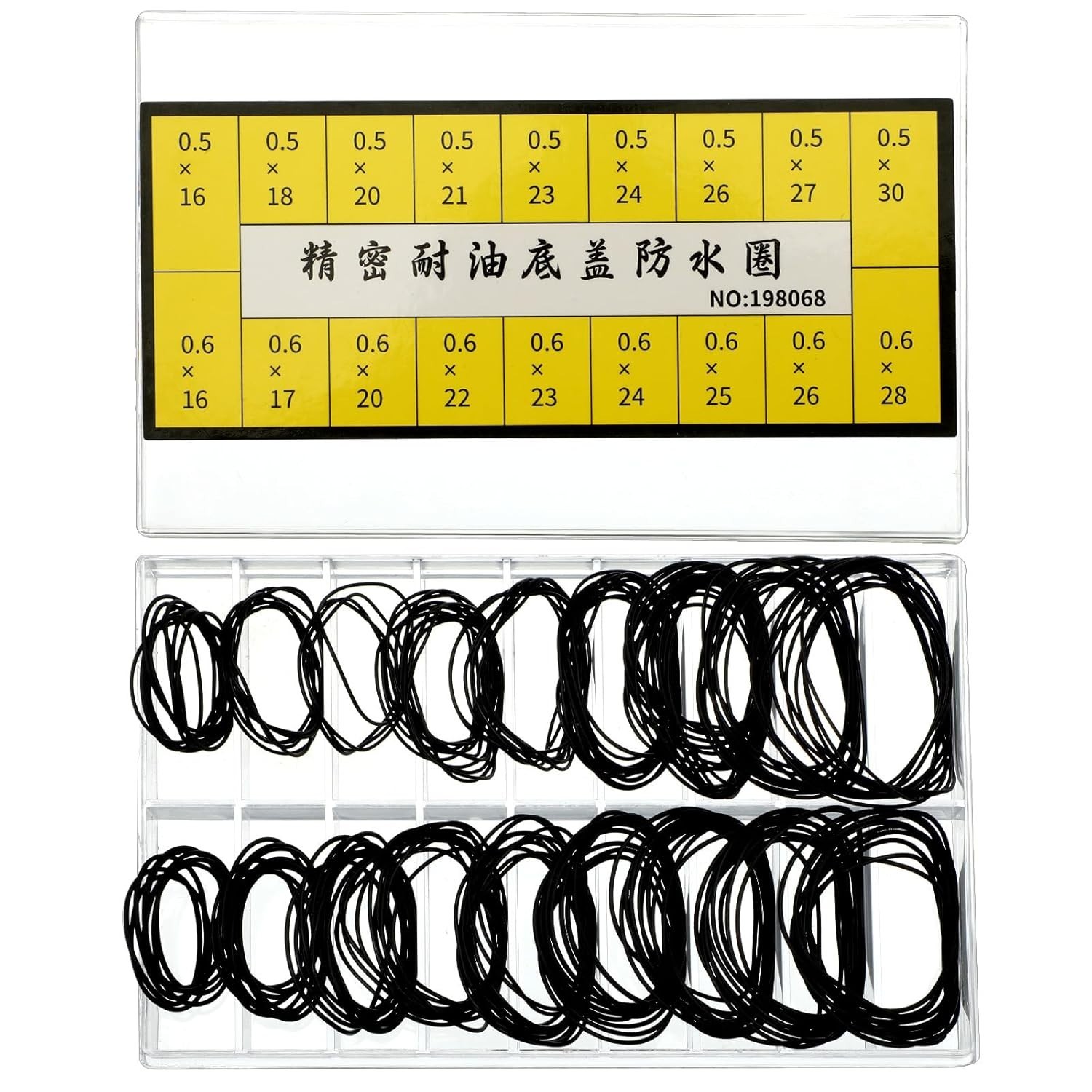 180-Pcs Waterproof Watch Gasket O-Ring Assortment, Rubber Sealing Rings Kit
