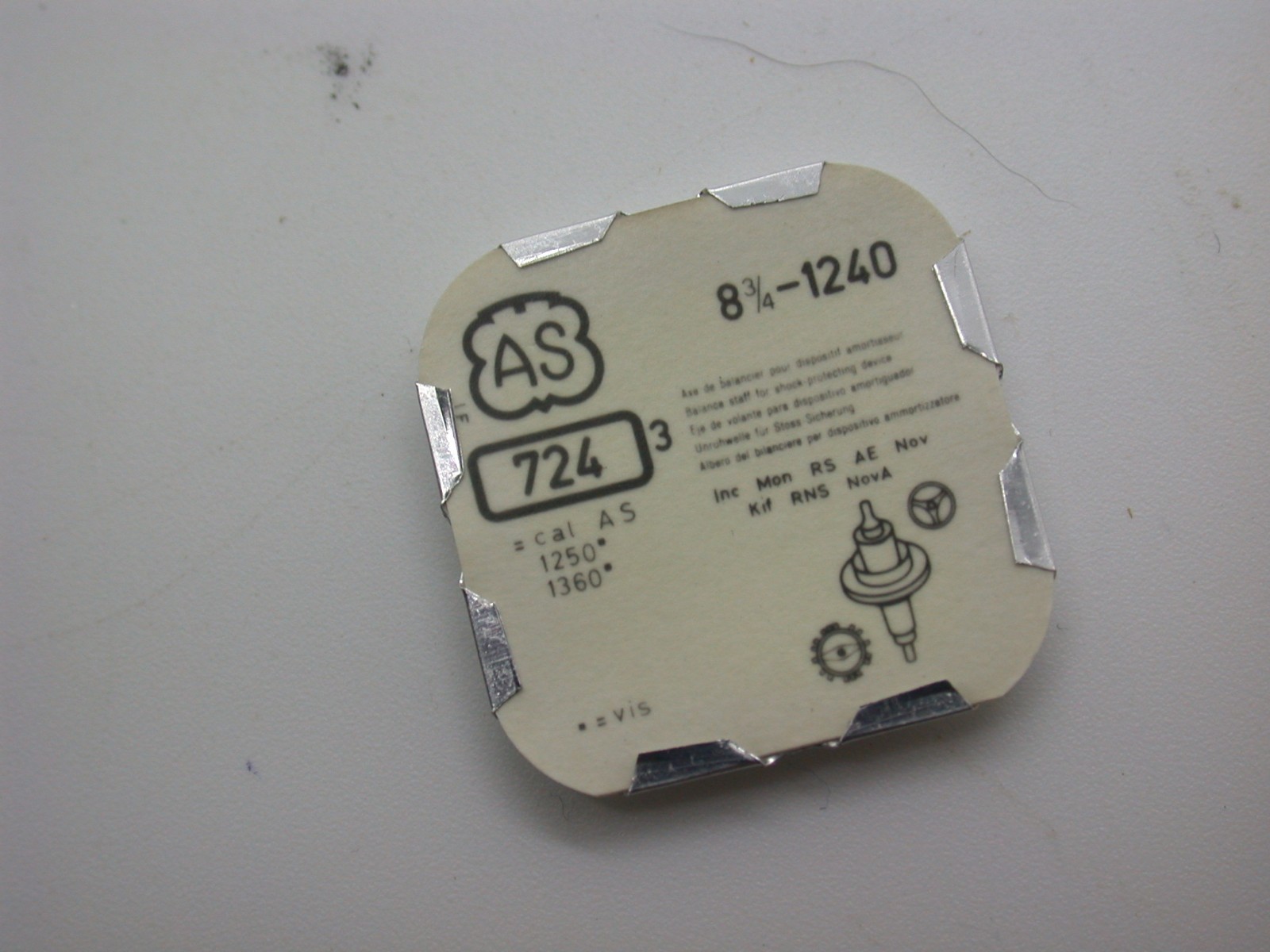 AS (A Schild) Balance Staff Part #724 Calibre 976 – 1746 Watch Part New