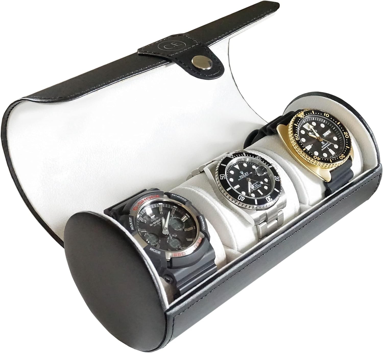 Case Elegance Travel Watch Case Roll Organizer for Men | Vegan Faux Leather