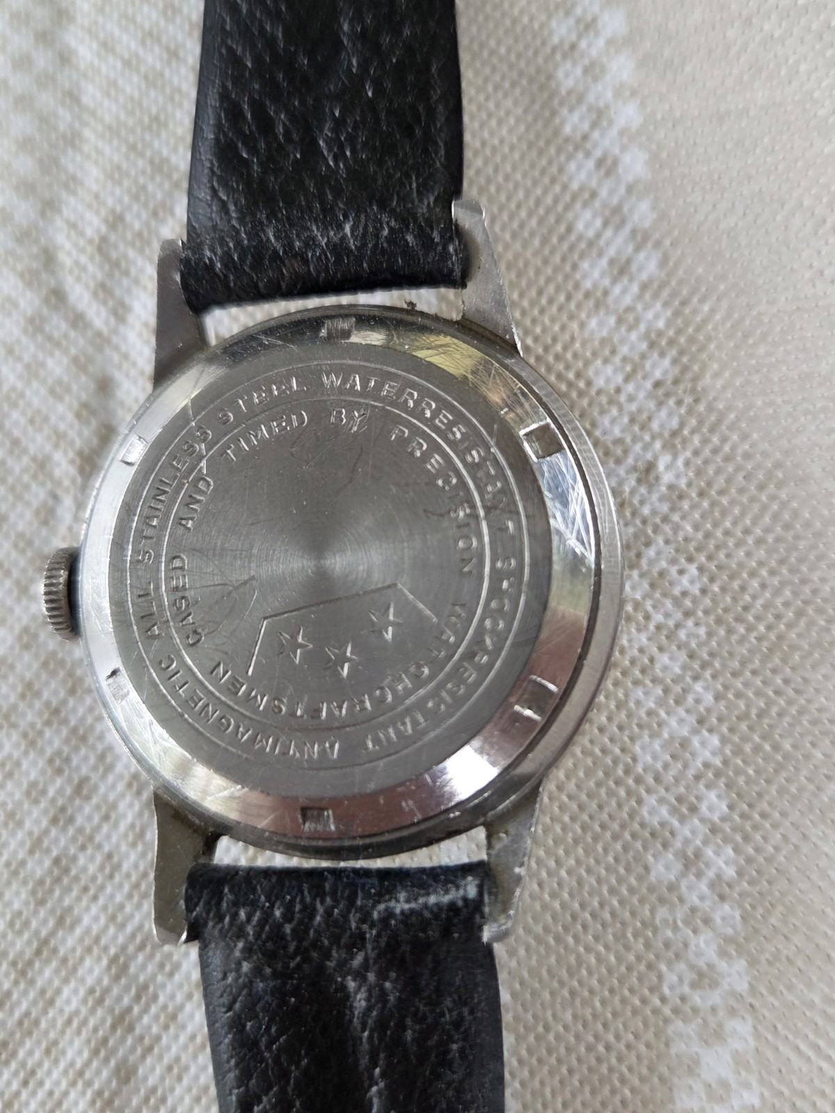 Vtg 1940/50’s Brenko Watch (Brenzikofer & Co.) 17j WW2? working VG New Vyl Band