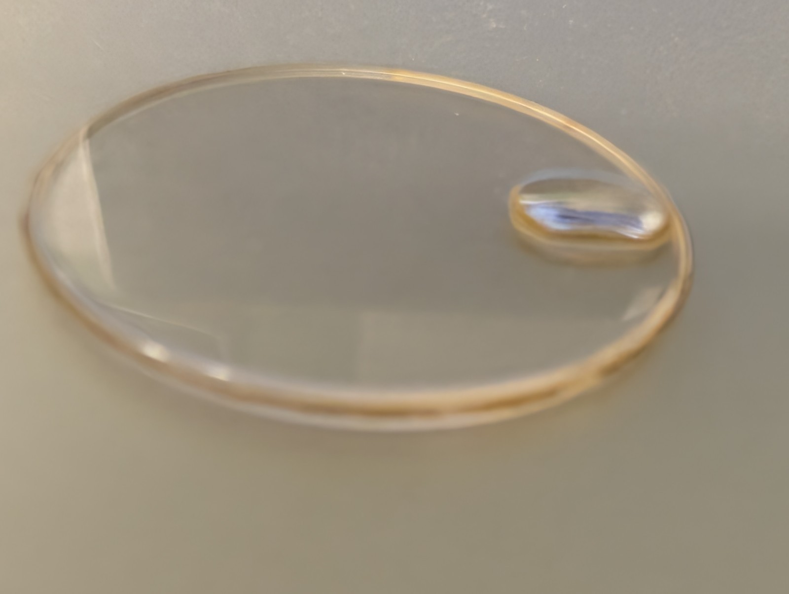 Genuine Rolex 246c Midsize Sapphire Crystal used, 25.3mm diameter loupe cracks