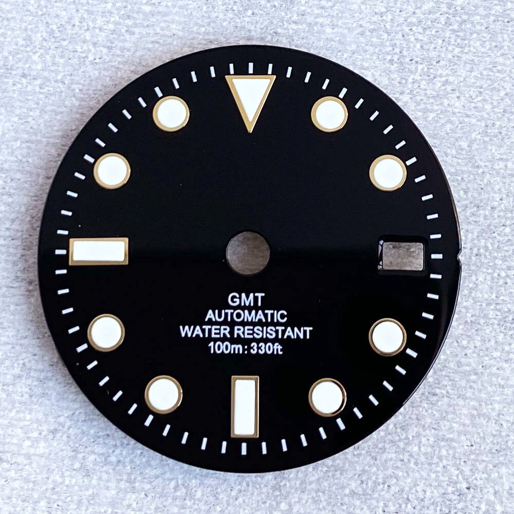 Luminous Black Green Blue 29mm Watch Dial Face fit NH34A NH34 GMT Automatic Movt