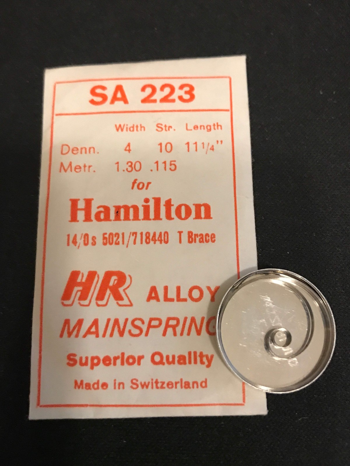 HR Mainspring SA223 for Hamilton 14/0s Factory No. 5021 / 718440 – Alloy