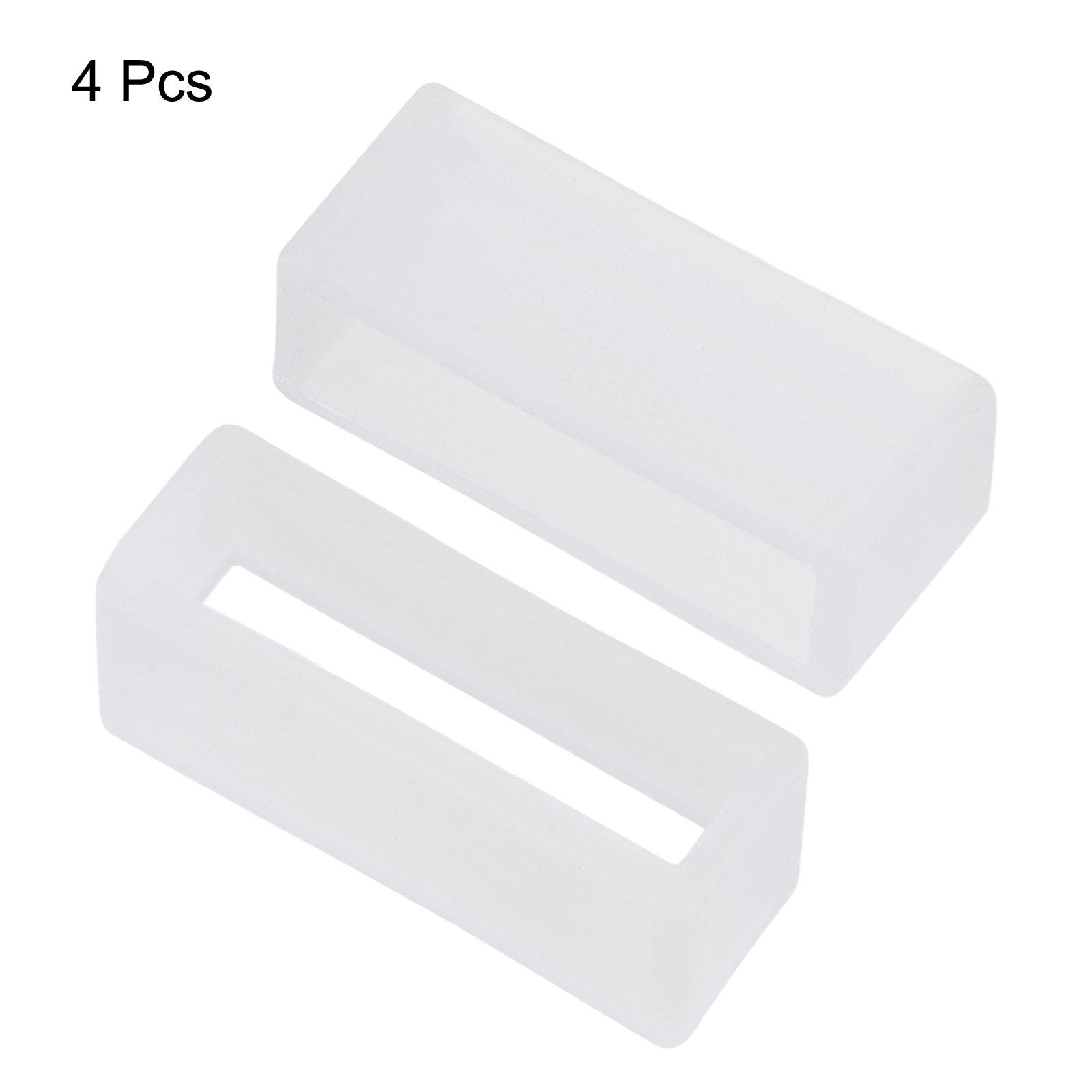 Watch Band Strap Loops Silicone for 24mm Width Watch Band, Transparent 4 Pcs