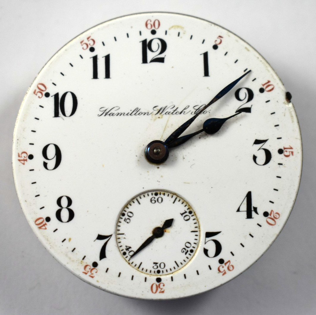 Vintage Hamilton Grade 924 18s 17J OF Pocket Watch Movement lot.qb