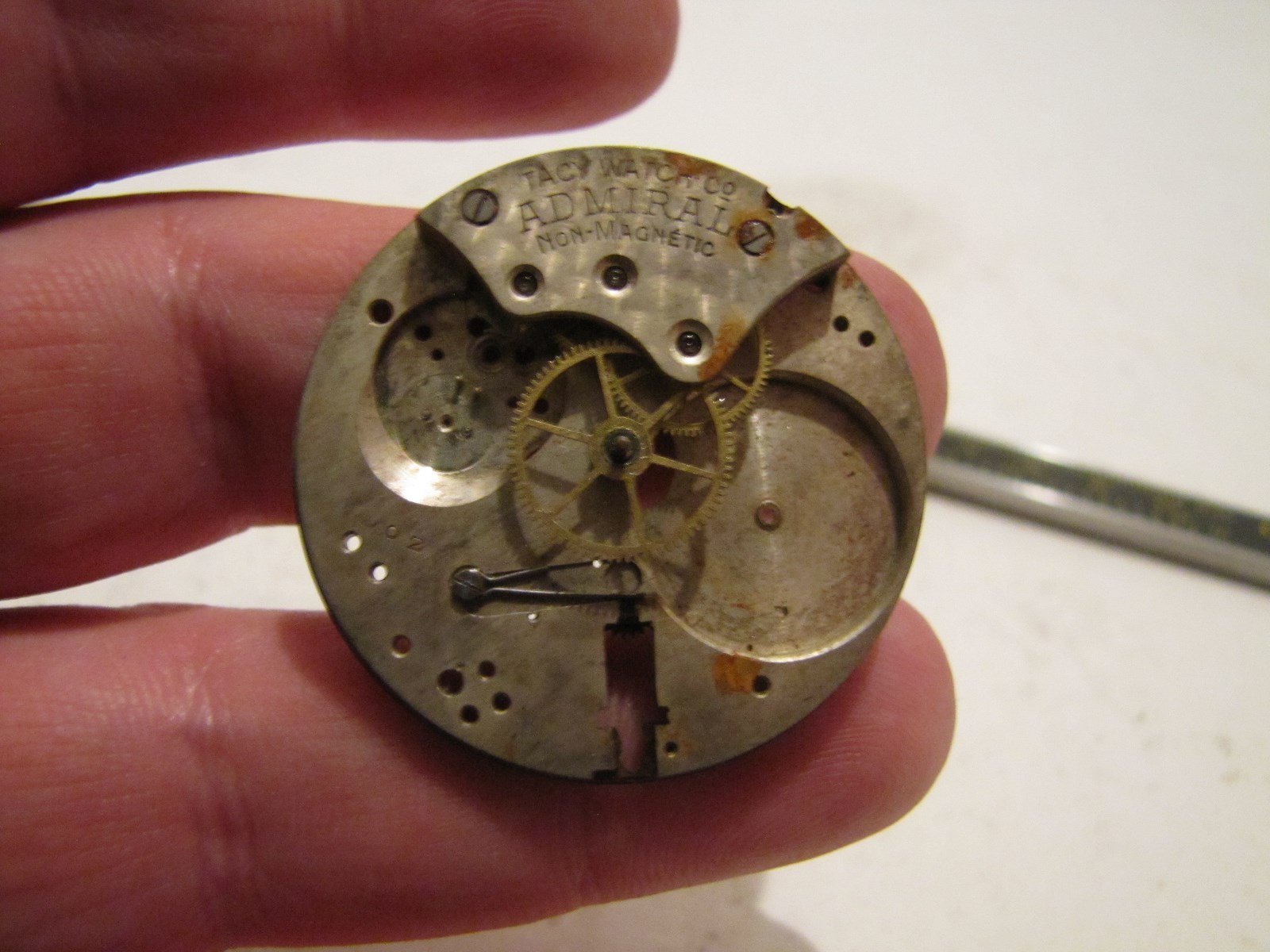 VINTAGE TACY POCKET WATCH ADMIRAL 39MM MECHANISM BODY FOR PARTS