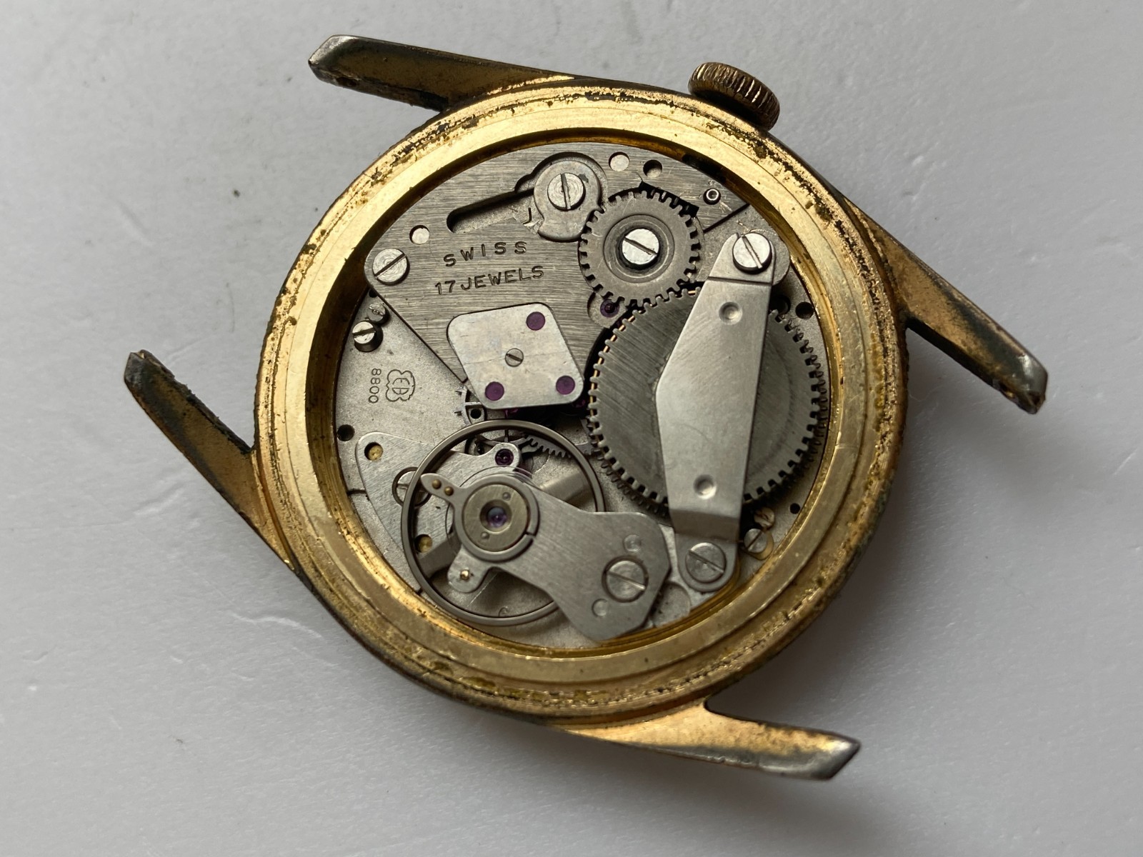 VINTAGE MEN WATCH FOR PARTS WORKING FERO FELDMANN SWISS EB 8800