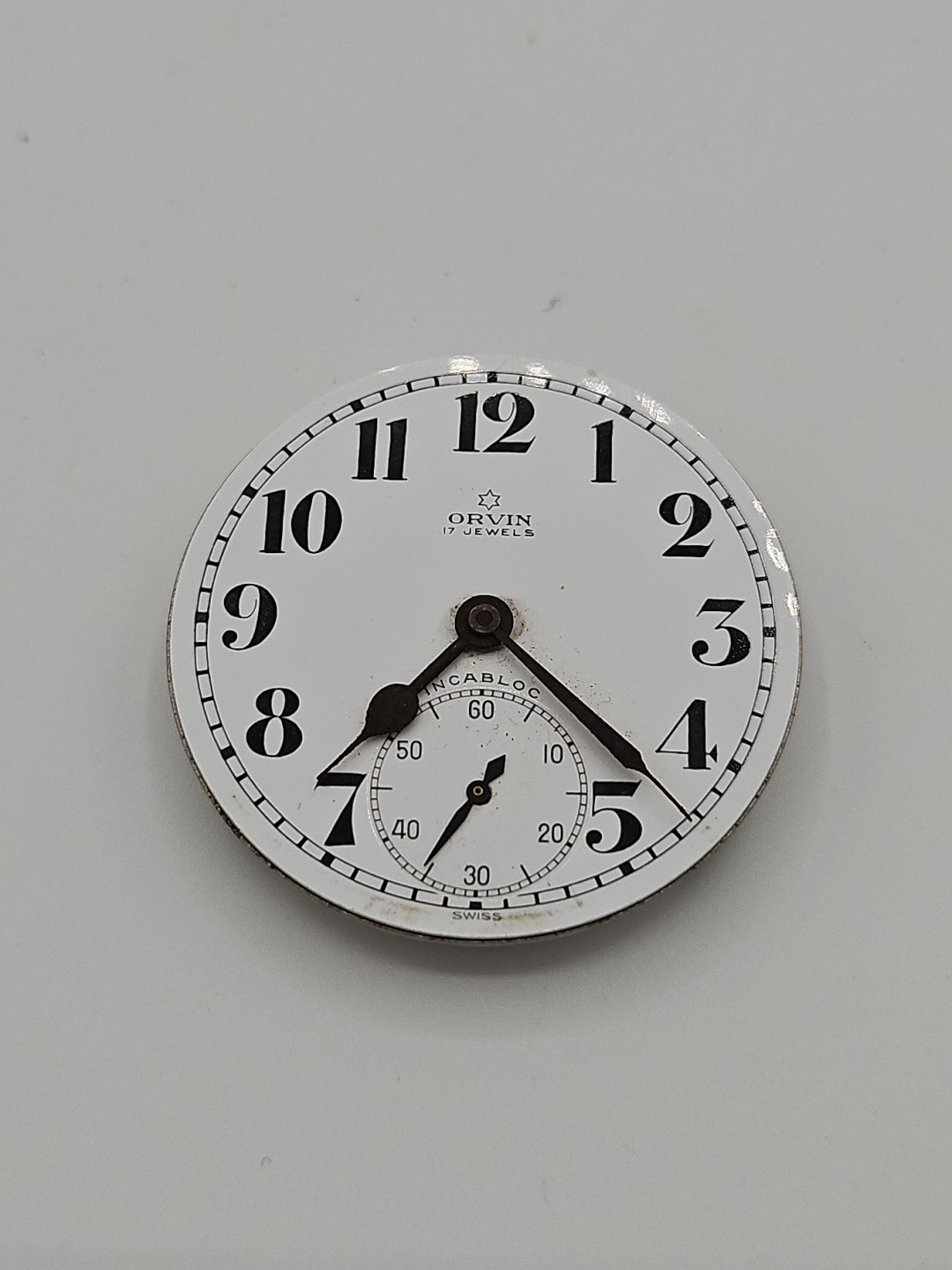 Orvin Private Label 16s 17j Pocket Watch Movement Ticks Great Condition See Pics