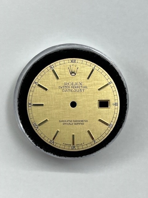 GENUINE ROLEX MENS 36MM DATEJUST LINEN INDEX HOUR WITH MUNUTE TRACK DIAL