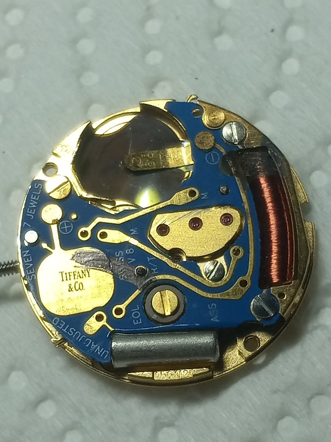 Tiffany & Co. Watch Movement 956112 Swiss Made With Stem For Parts / AS IS