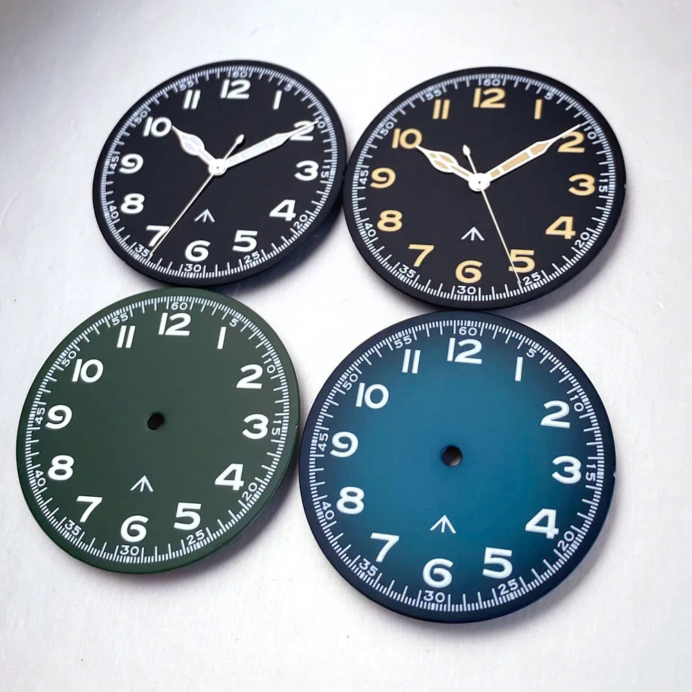 Tandorio 33.5mm Vintage Pilot Watch Dial Face For NH35/PT5000/Miyota 8215/VH31 B