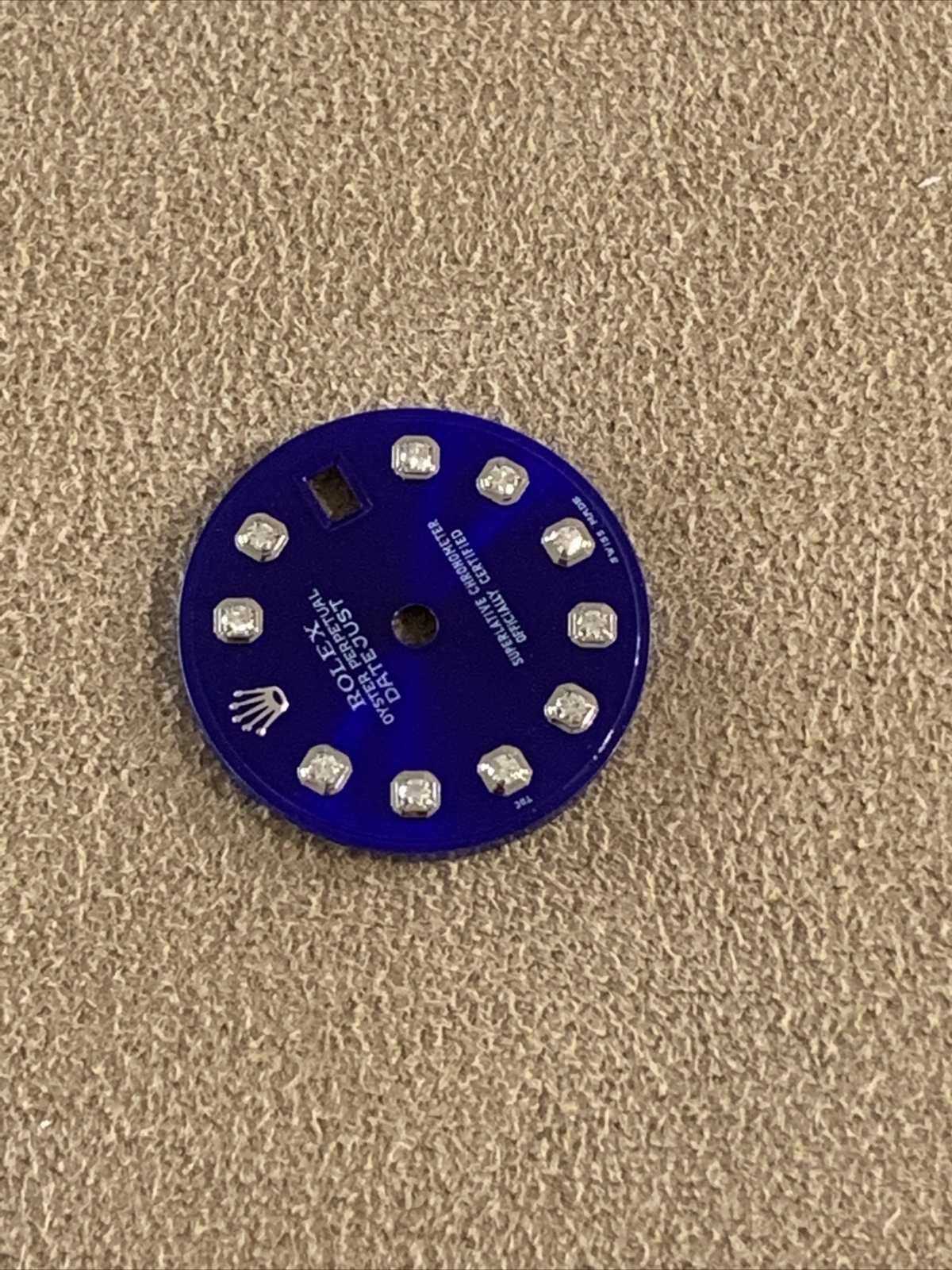 Rolex Women 20mmWide Dial Factory Diamond Royal Purple Blue Datejust 69173 Swiss