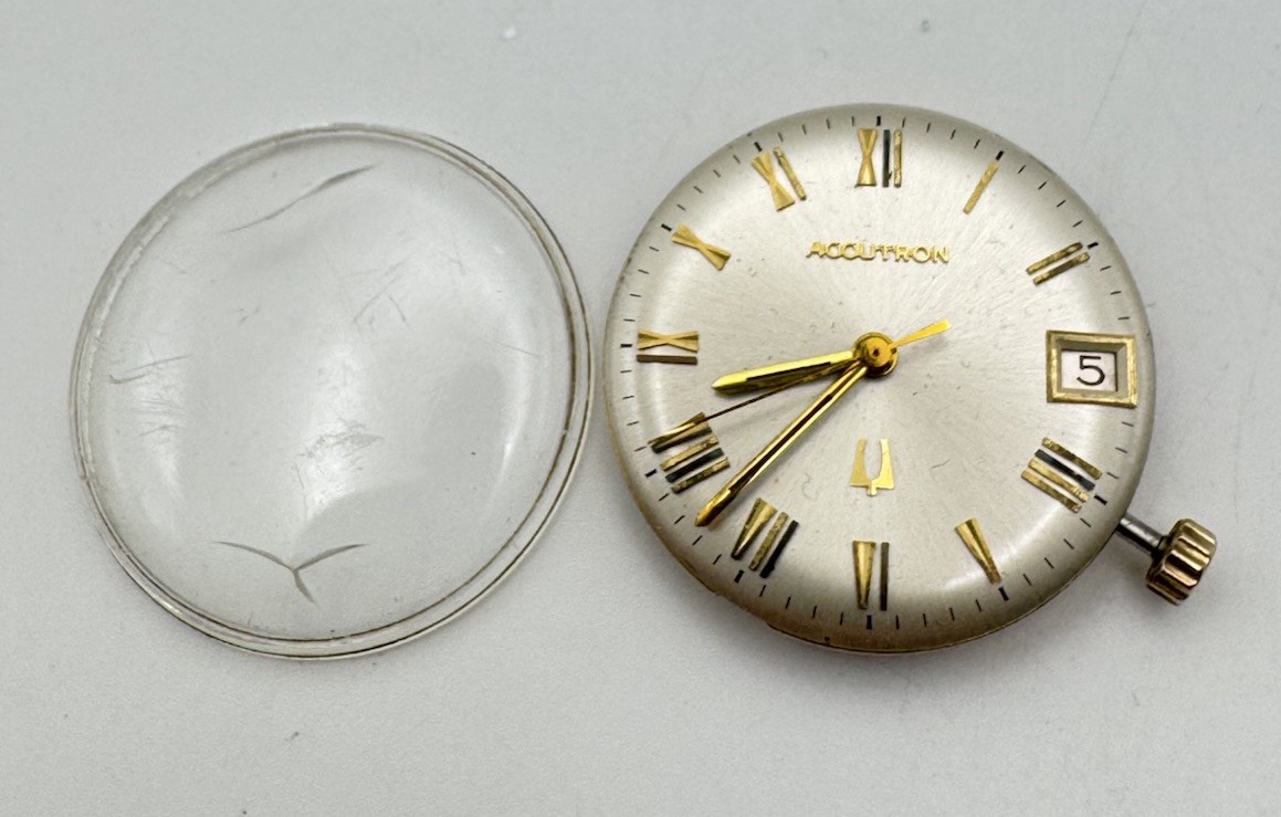 Bulova Accutron 218 D Wrist Watch Movement & Dial With Date