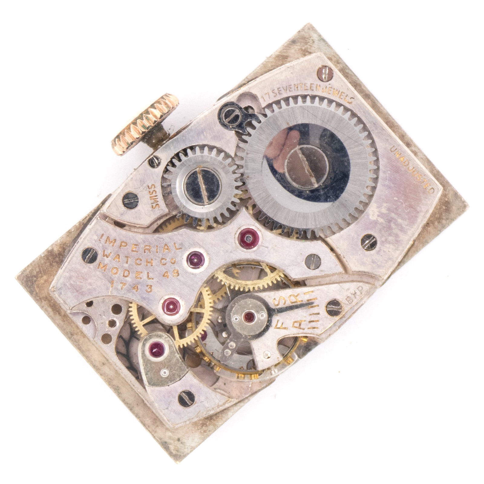 Vintage Imperial Watch Co. Model 48 1743 17-Jewel Wristwatch Movement