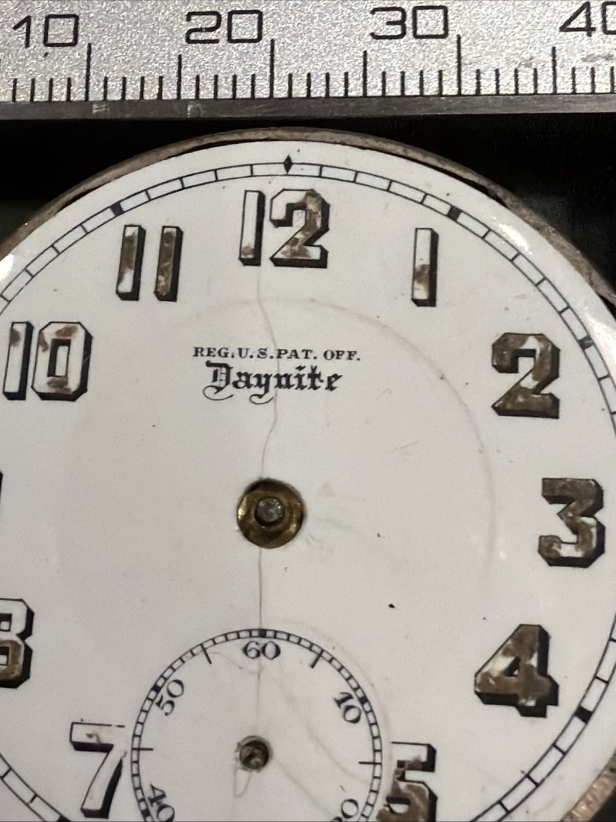 AM43 VTG Barclay Daynite 7j Pocket Watch Movement 42mm – Parts/Repair As Is**