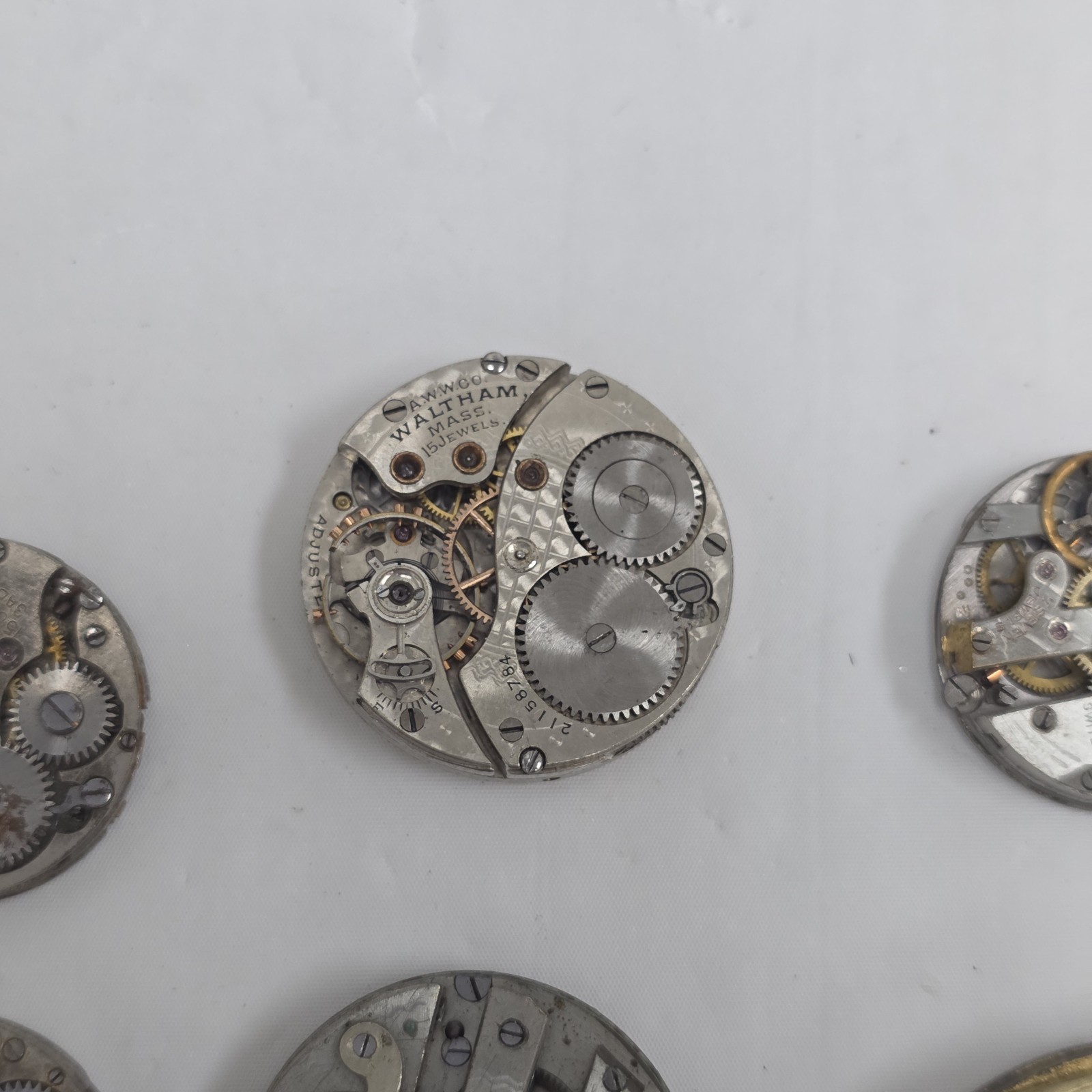 Lot Watch Movement Parts Elgin Avalon Vivid Waltham Variety Mechanical AS-IS