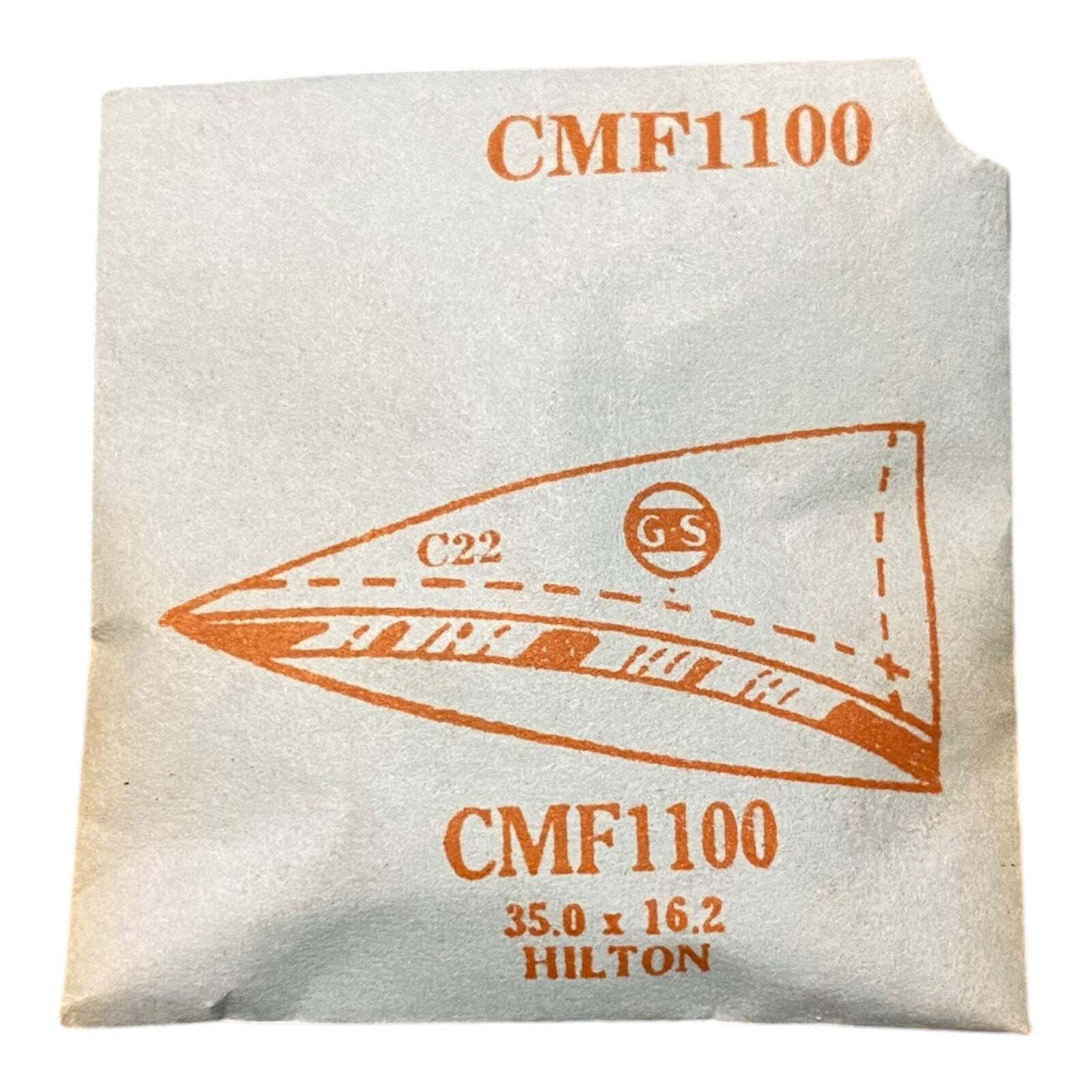 Germanow-Simon Mach (GS) CMF1100 Watch Crystal 25.0×16.2 NOS Part Flexo Hilton