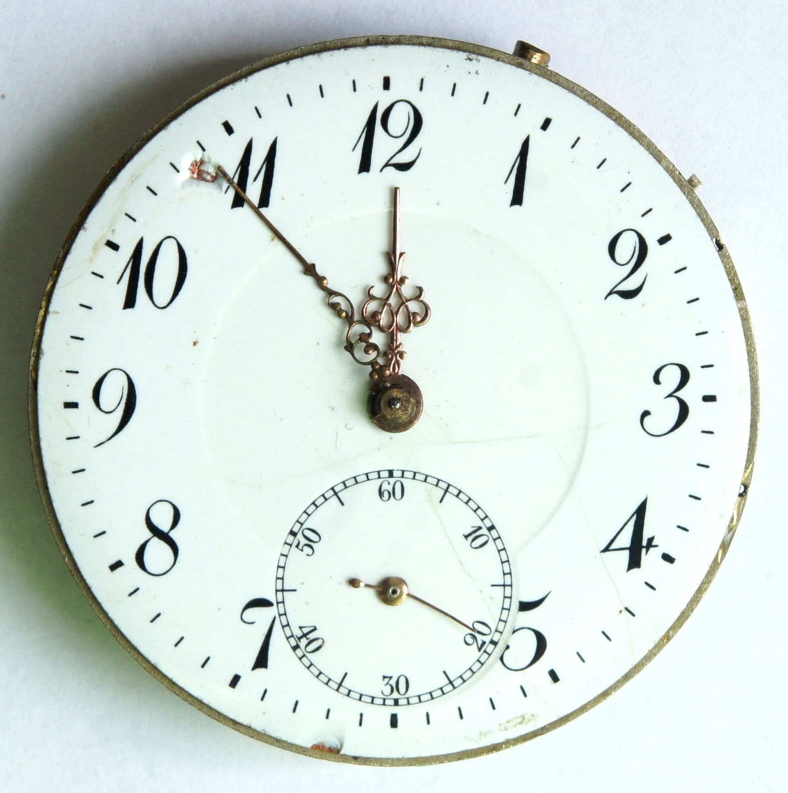 Antique Helios Swiss Pocket Watch Movement Cylinder Escapmnt No Crown Stem Works