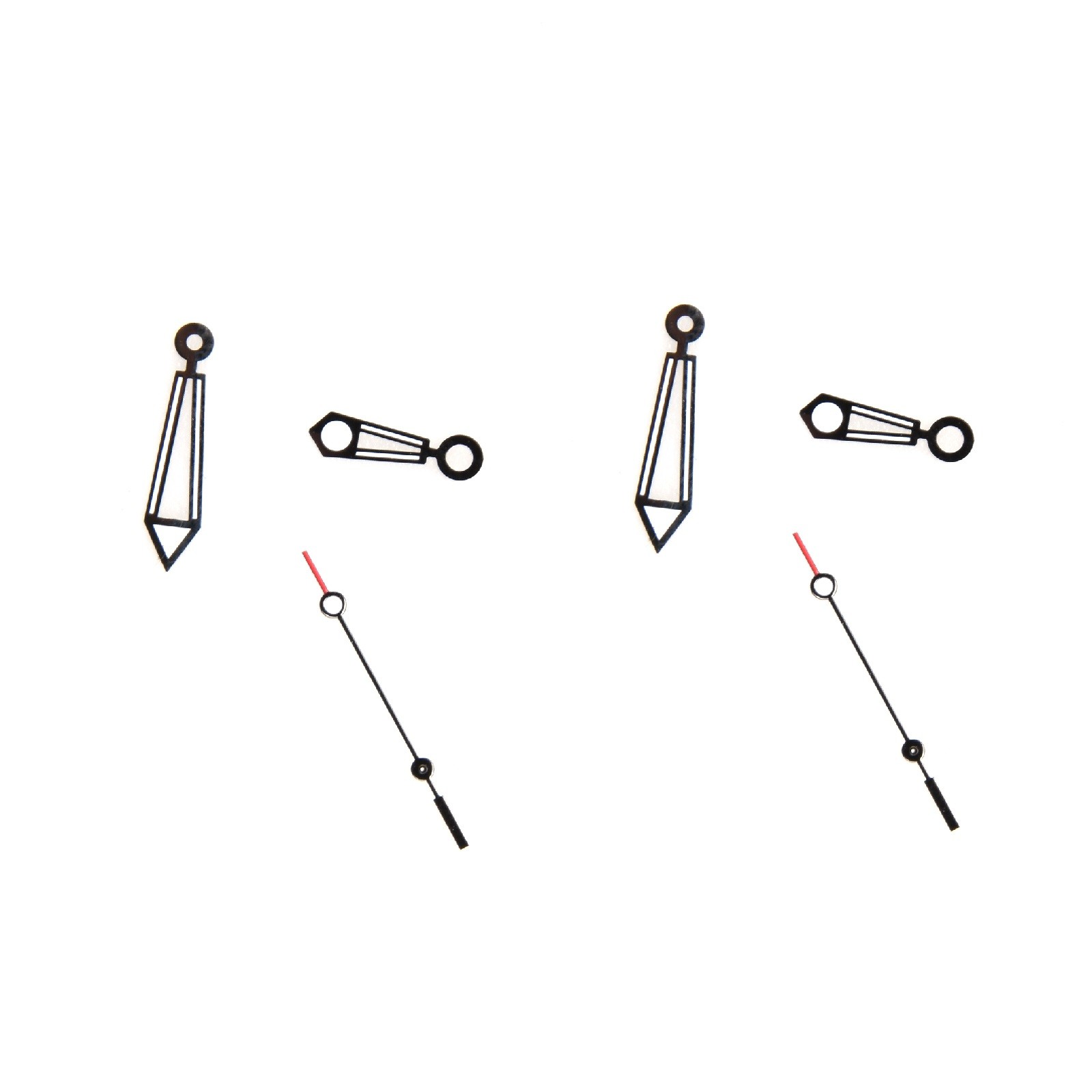 2Set Black Watch Hands Needle Hour Minute Second For ETA 2824-2 Watch Movement,