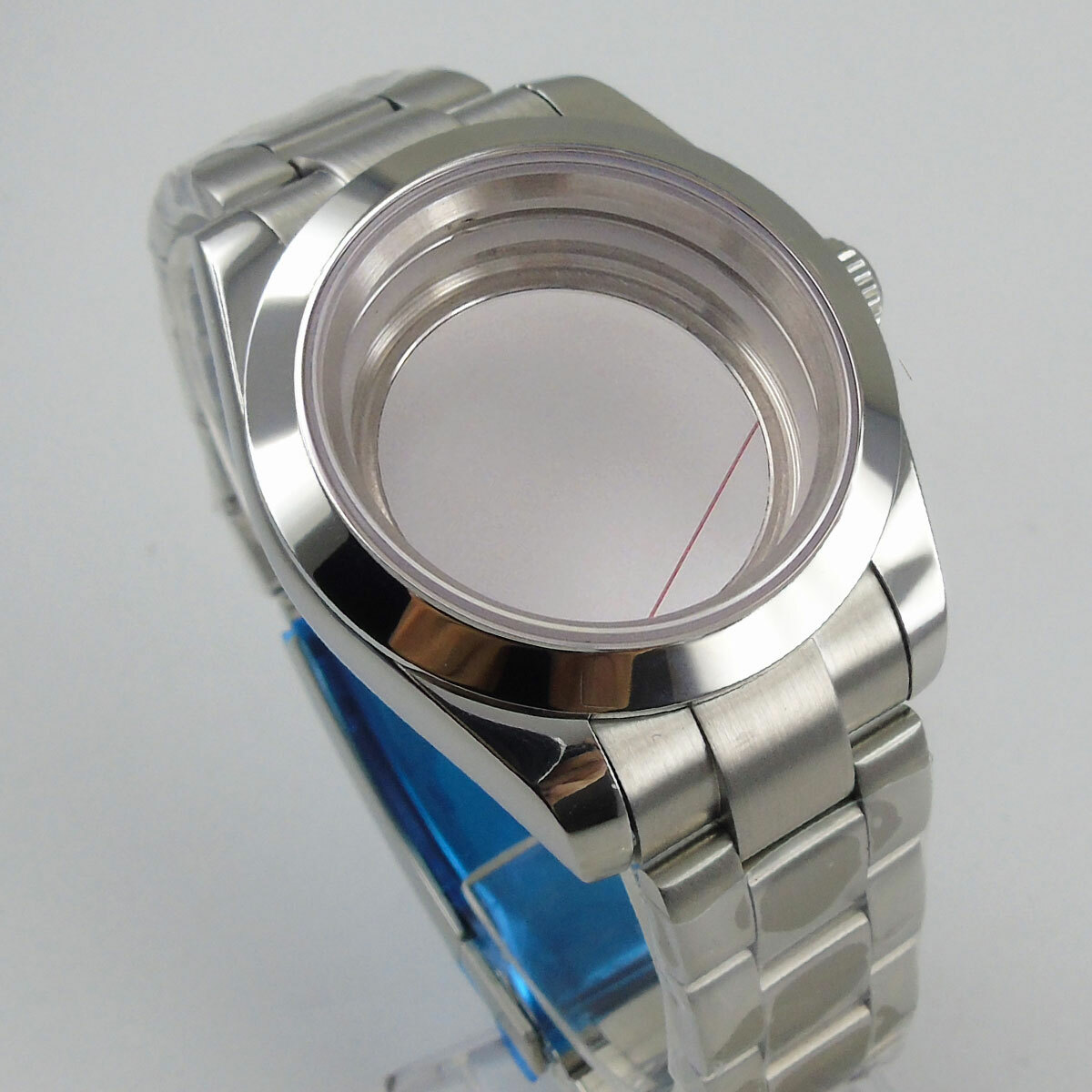 36mm/39mm Fit NH35 NH36 Polish Watch Case Oyster Strap Seeing Back Screw Crown