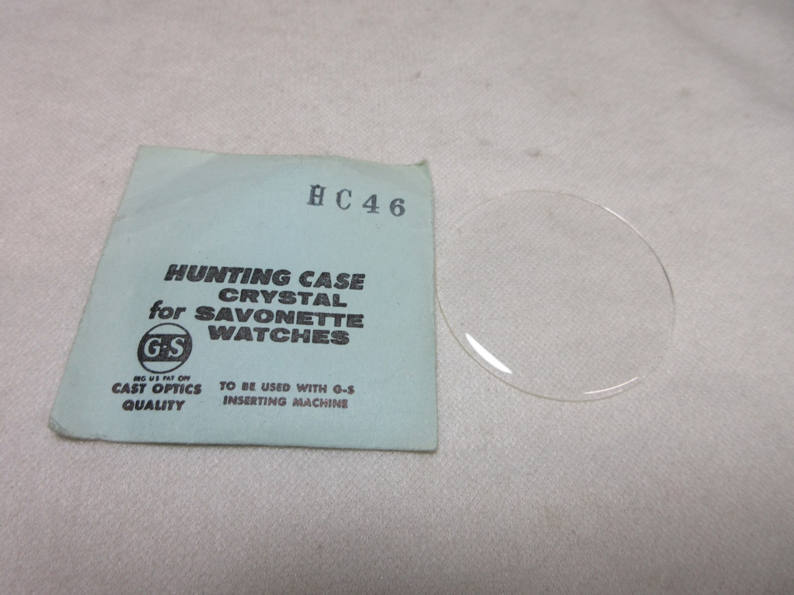 GS WATCH CRYSTAL HUNTING CASE HC46 REPLACEMENT PART WATCHMAKER FLEXO #101