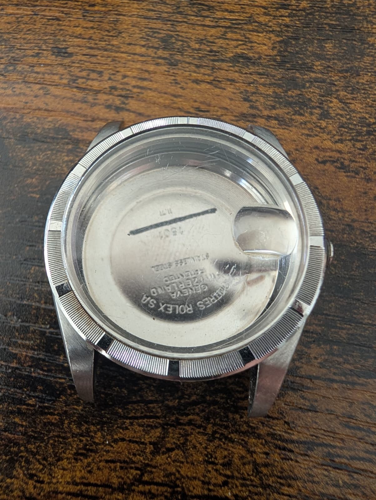 ROLEX STAINLESS STEEL1501 WATCH CASE FOR PARTS OR REPAIRS SERIAL 438XXXX