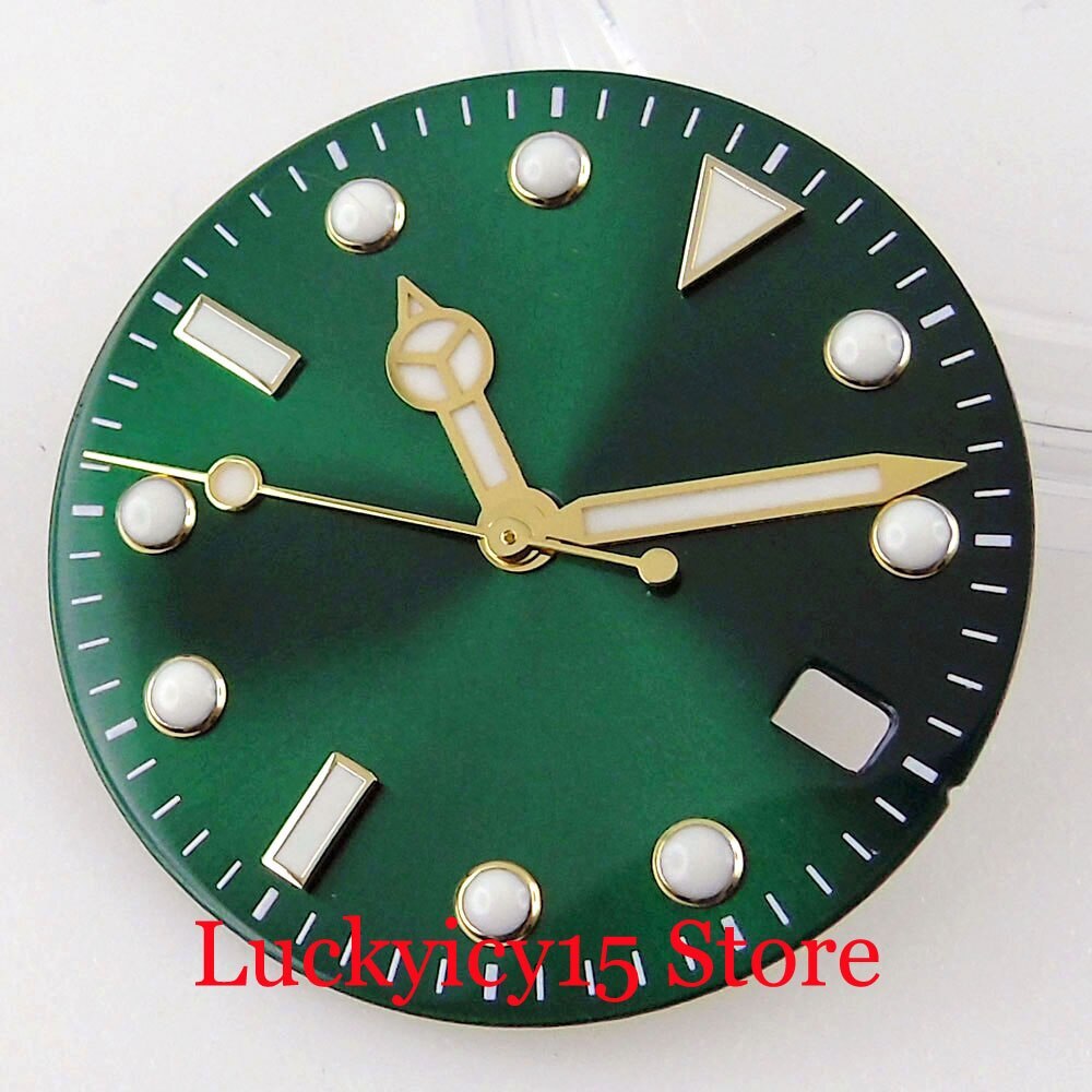 Sterile 28.5mm Green Watch Dial Gold Marks fit ETA 2824 2836 PT5000 MIYOTA