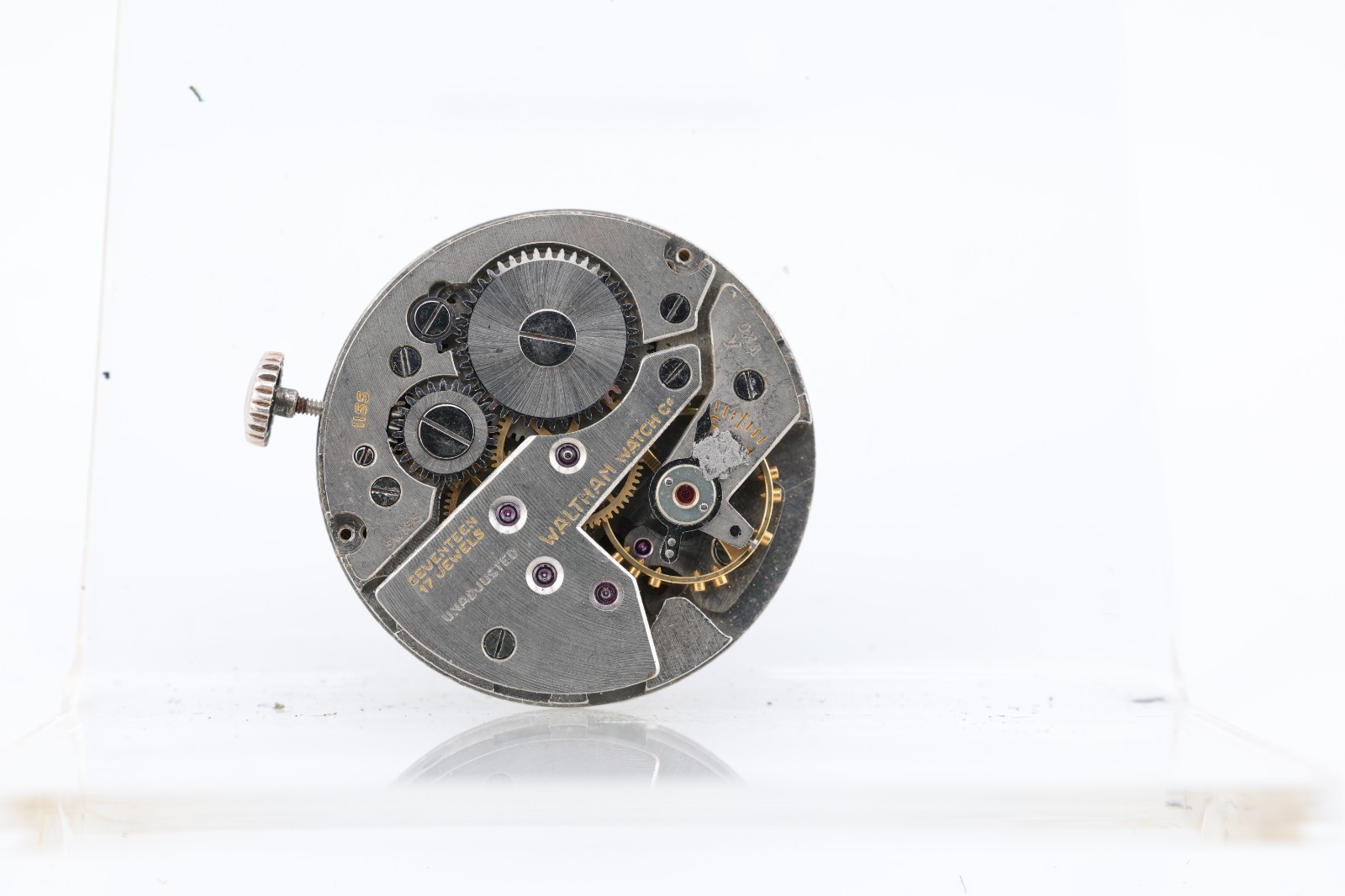 WALTHAM cal. 1155, 17j SWISS WRIST WATCH MOVEMENT 25.92mm, FOR REPAIR (M6)