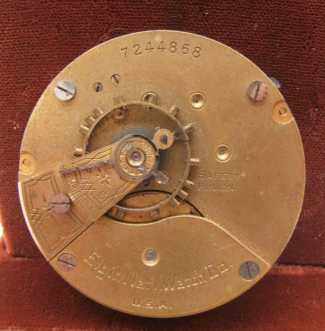 ELGIN NATIONAL WATCH CO POCKET WATCH MOVEMENT SIZE 18 AS IS PARTS REPAIR