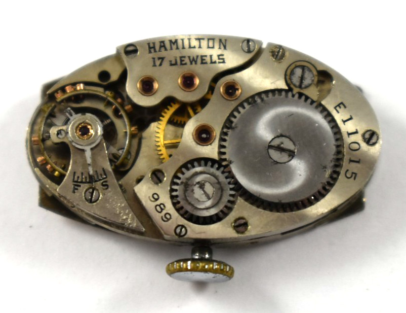Vintage Hamilton Manual Wind 17J 989 Wrist Watch Movement lot.aq