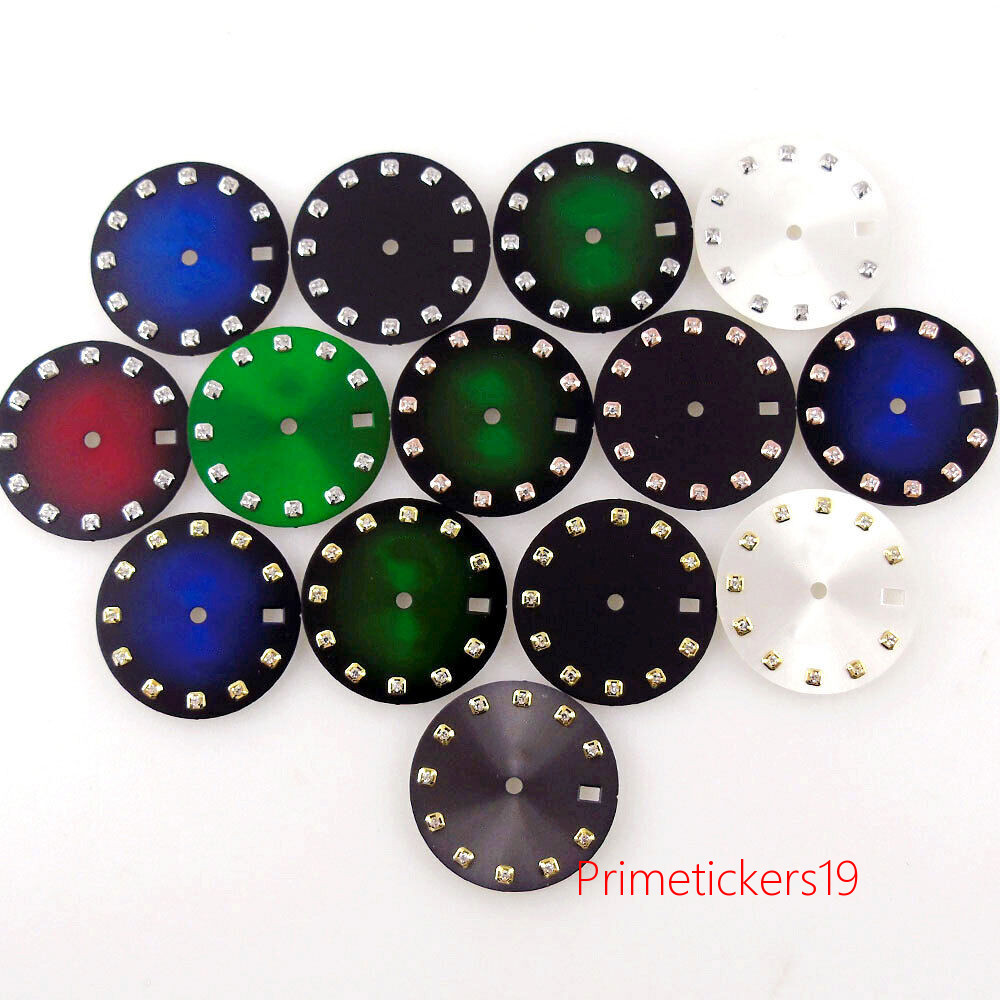29mm Multicolor Gradient/Sunburst Watch Dial Diamond Indices Fit NH35A Movement
