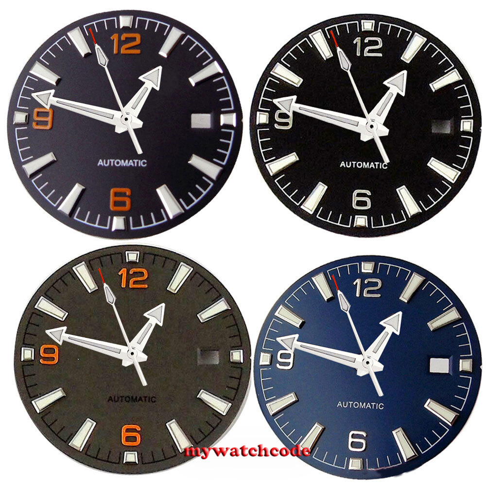 31mm Sterile Black Watch Dial Fit Japan NH35 NH36 ETA 2836 2824 Miyota 8215 8205