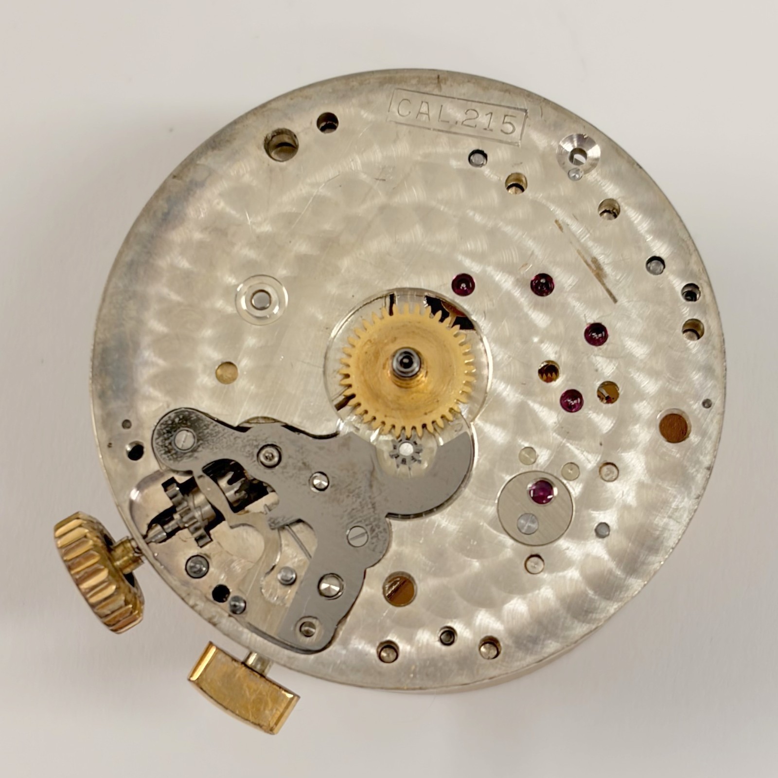Angelus Cal 215 Chronograph Watch Movement Part Balance Fork Dial Hands Sub